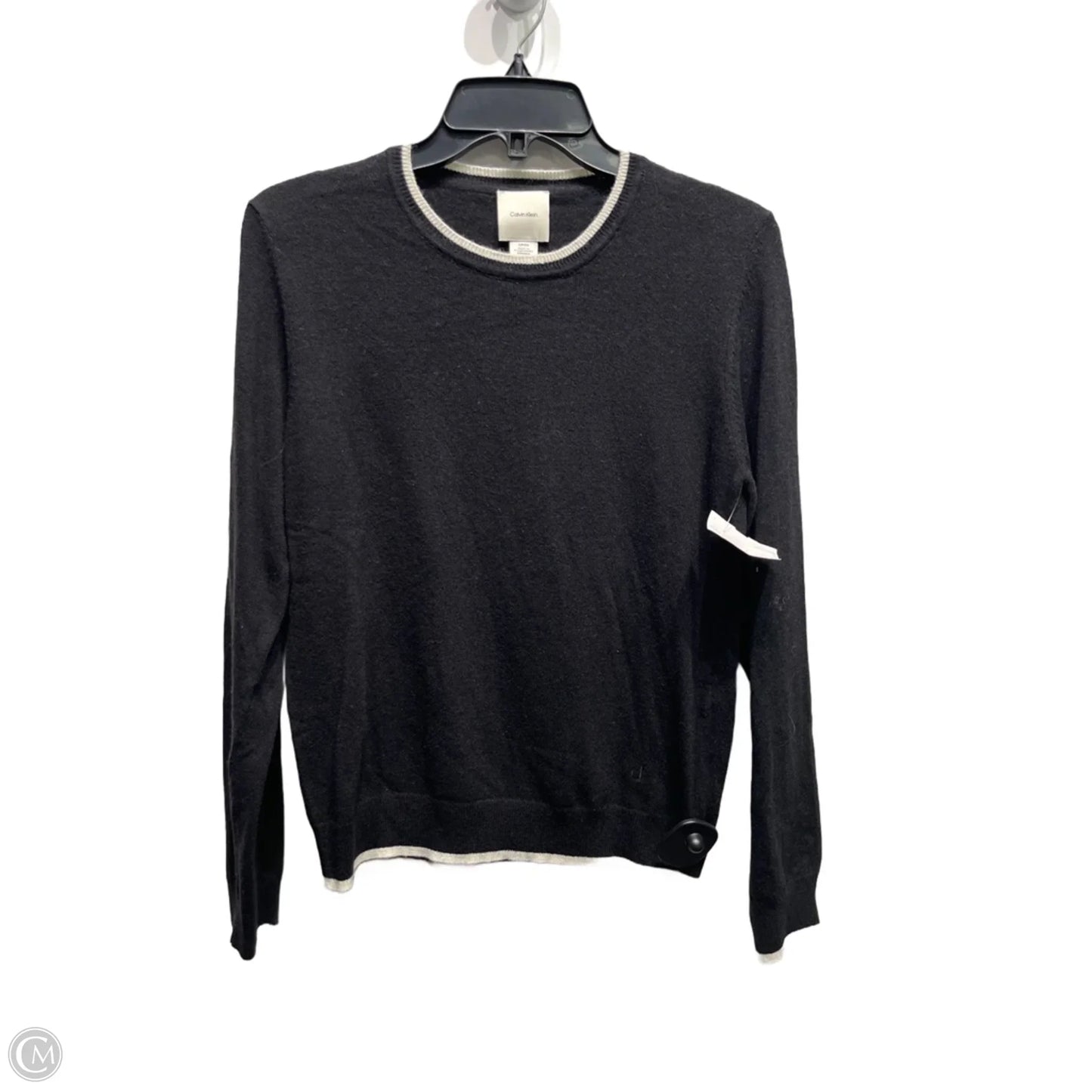 Sweater By Calvin Klein In Black & White, Size: S