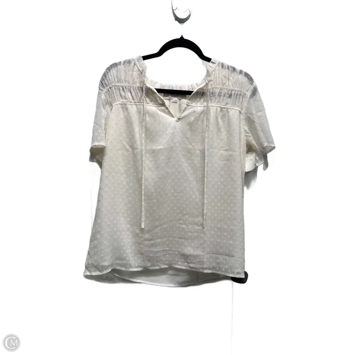 Blouse Short Sleeve By Loft In Cream, Size: S