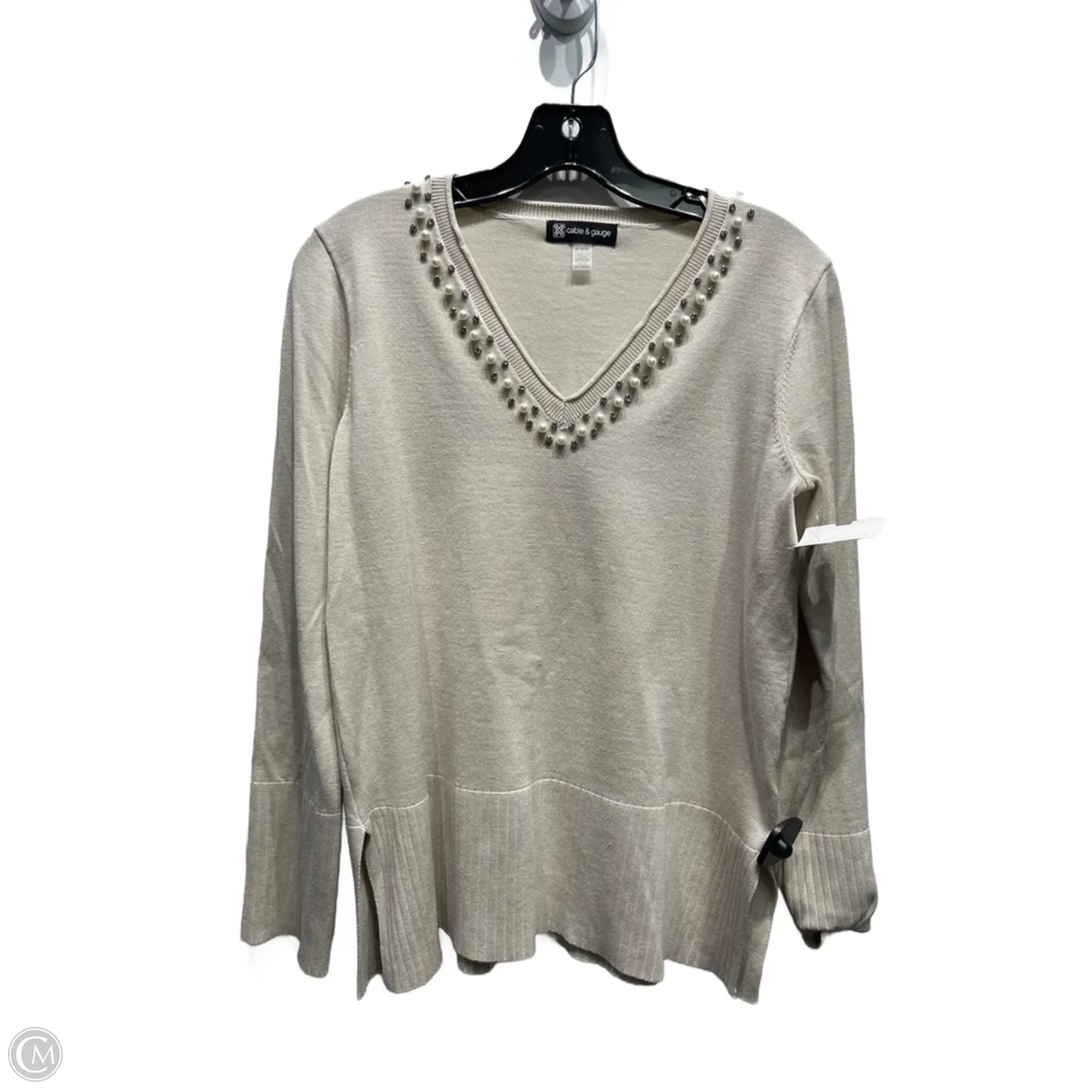 Sweater By Cable And Gauge In Tan, Size: M