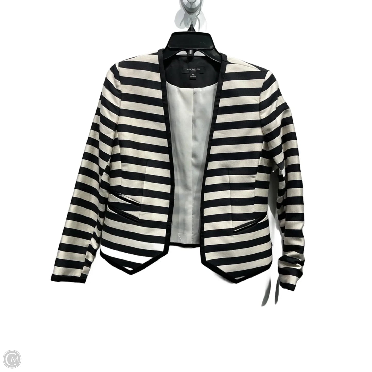 Blazer By Ann Taylor In Black & White, Size: 4
