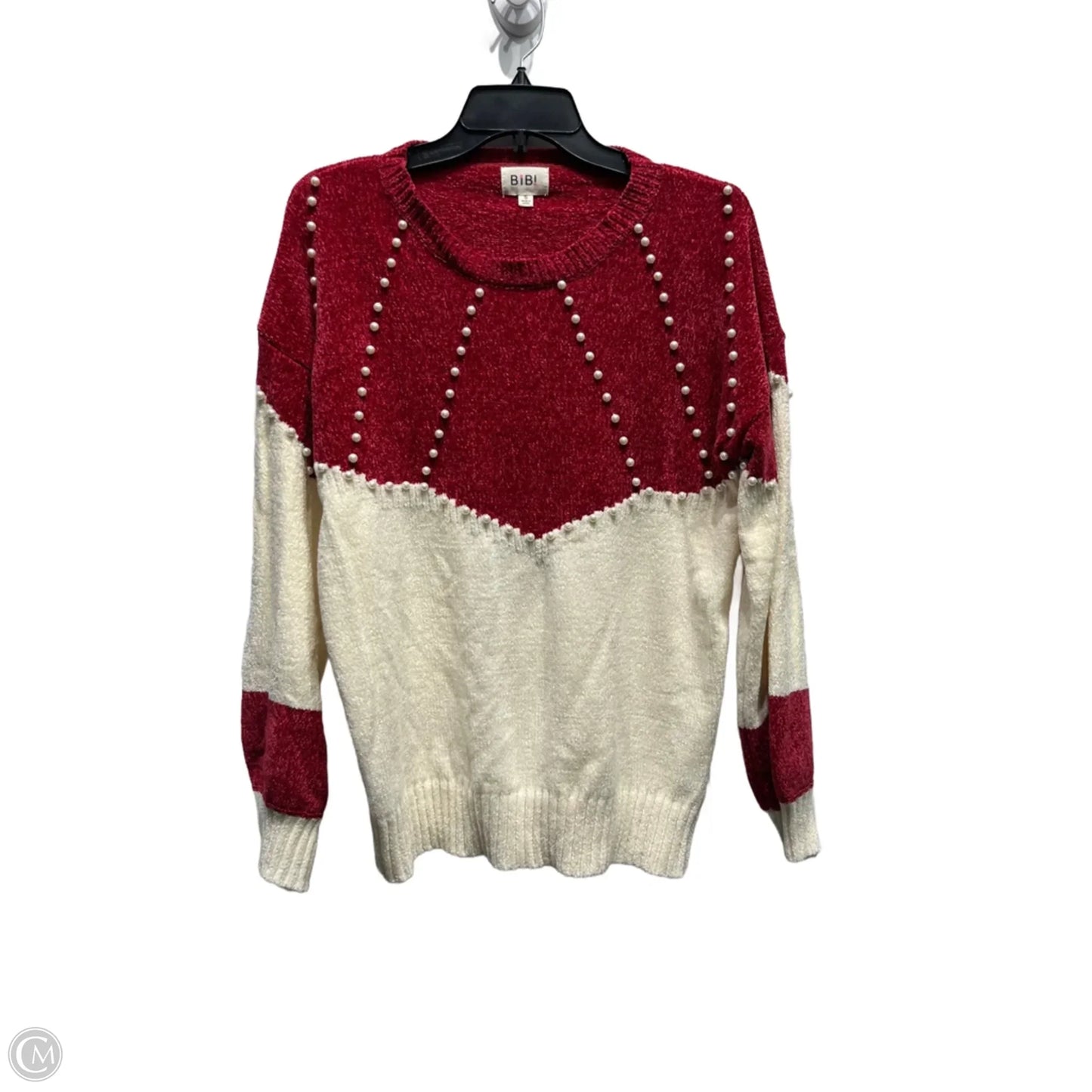 Sweater By Bibi In Tan & White, Size: S