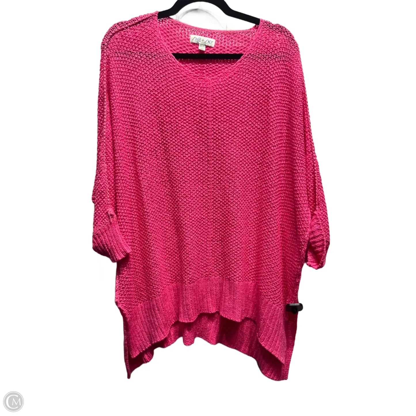 Sweater Short Sleeve By She + Sky In Pink, Size: Osfm