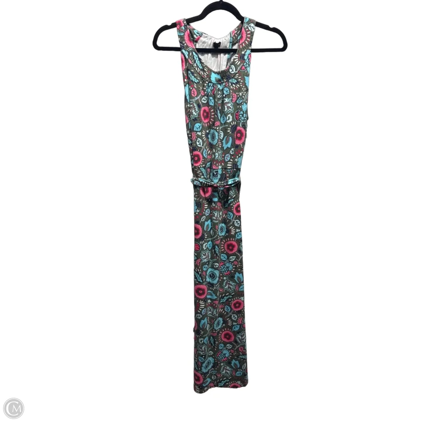 Dress Casual Maxi By Talbots In Green & Pink, Size: L