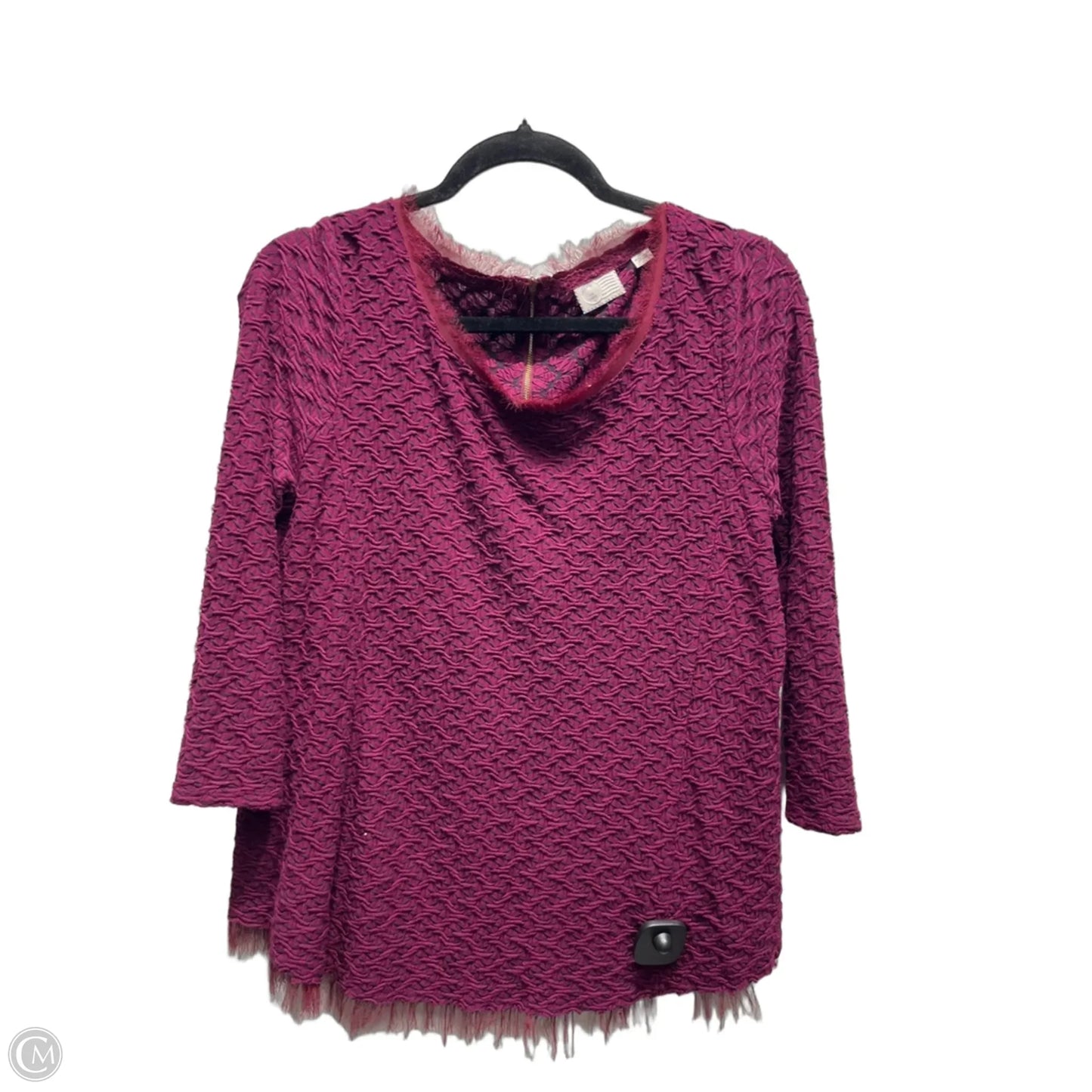 Top Long Sleeve By Anthropologie In Black & Red, Size: Large