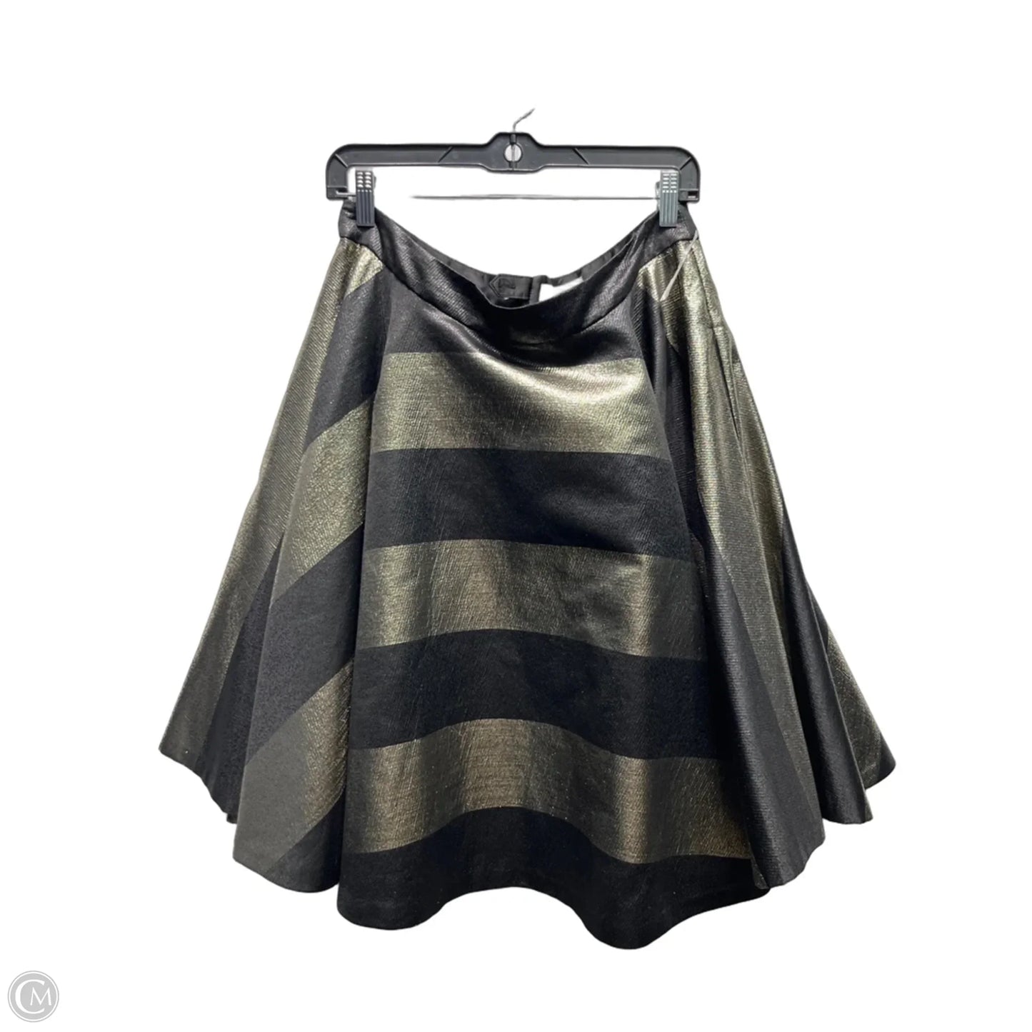 Skirt Midi By Badgley Mischka In Black & Gold, Size: 14