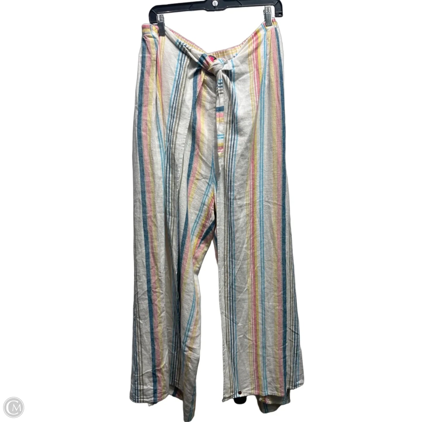 Pants Linen By Vince Camuto In Pink & White, Size: Xl