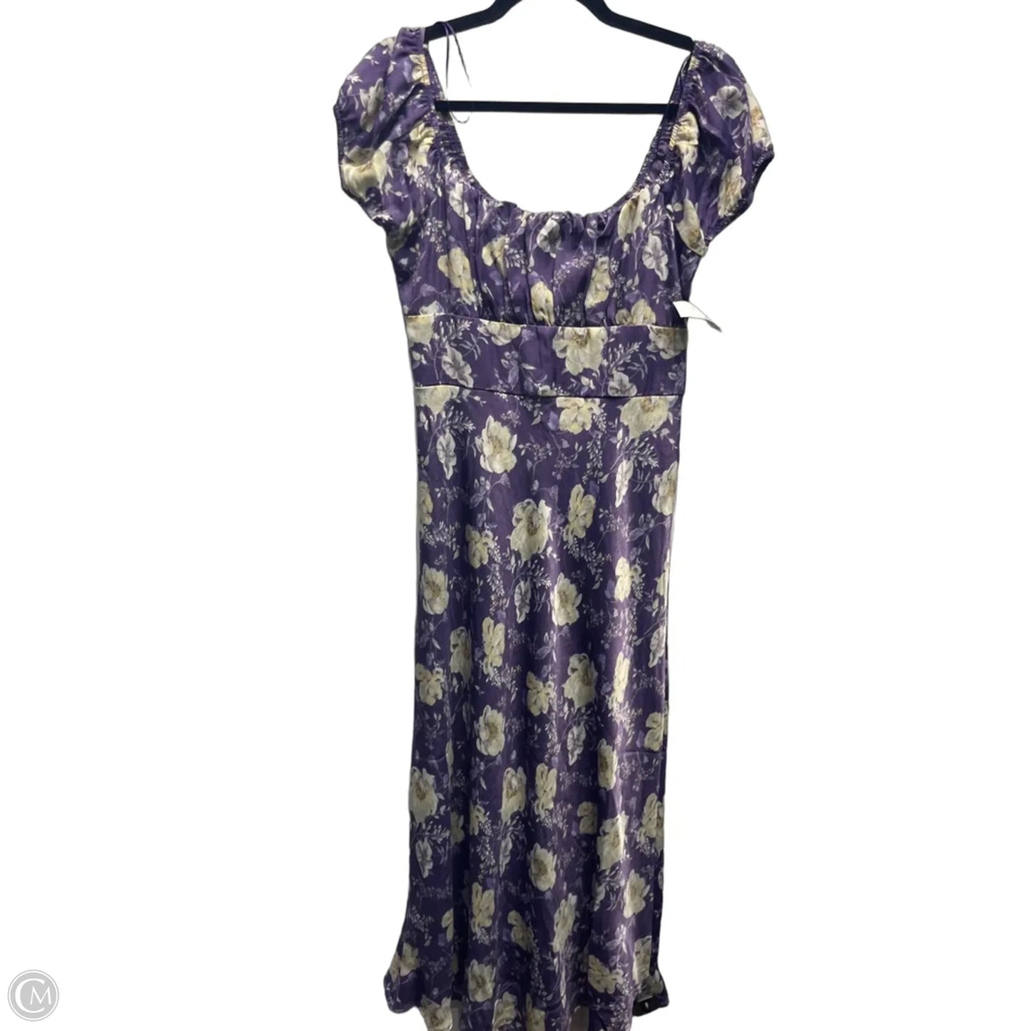 Dress Casual Midi By Miami In Cream & Purple, Size: M