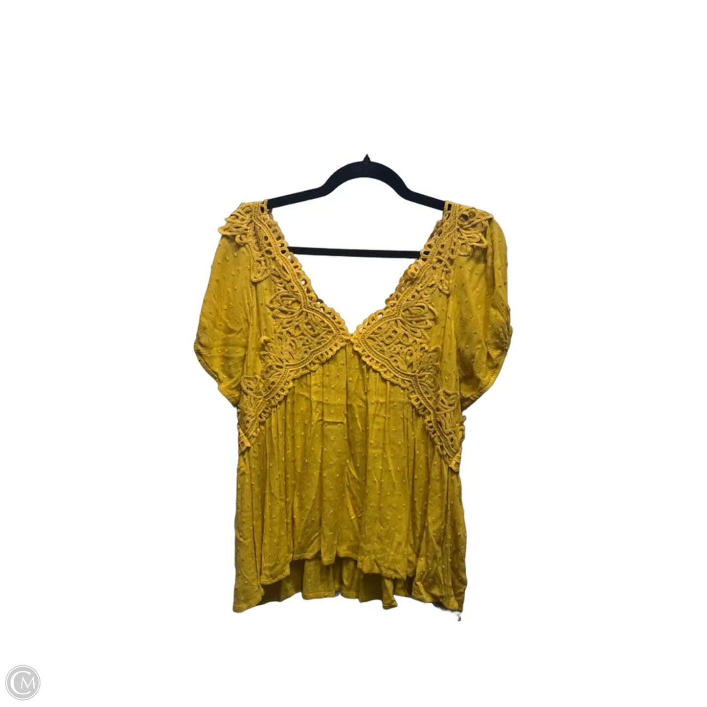 Top Short Sleeve By Oddi In Yellow, Size: L