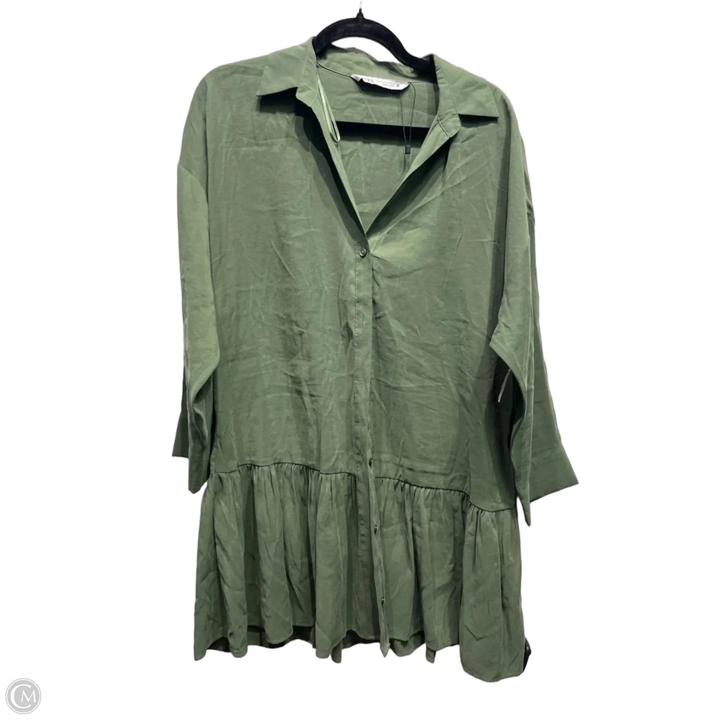 Dress Casual Short By Zara In Green, Size: M