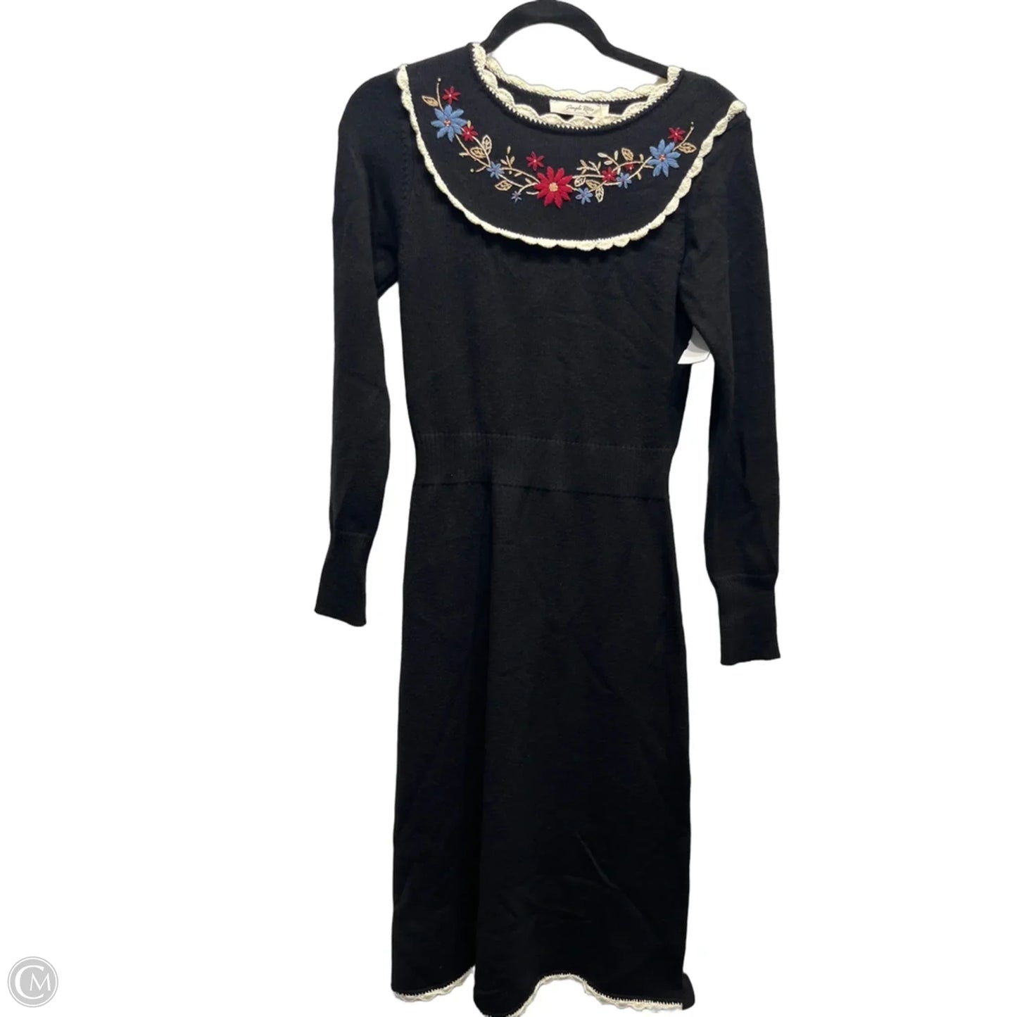 Dress Sweater By simple retro In Black & Red, Size: M