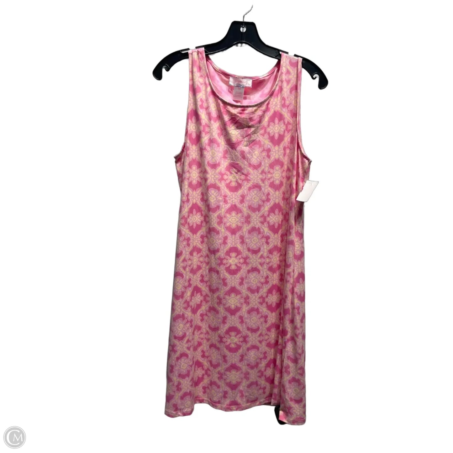 Dress Casual Short By Stella Parker In Pink & Yellow, Size: M