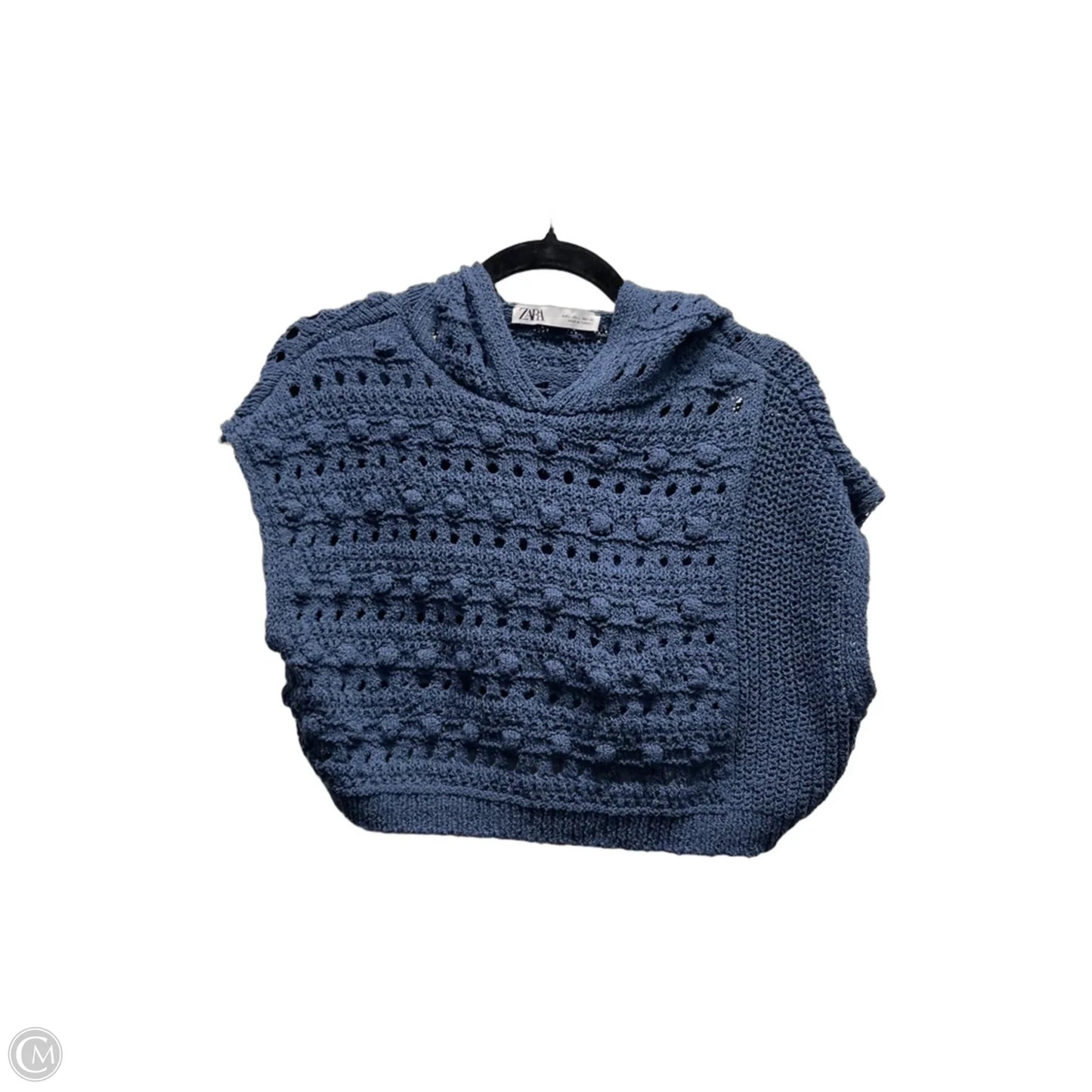 Top Short Sleeve By Zara In Blue, Size: L