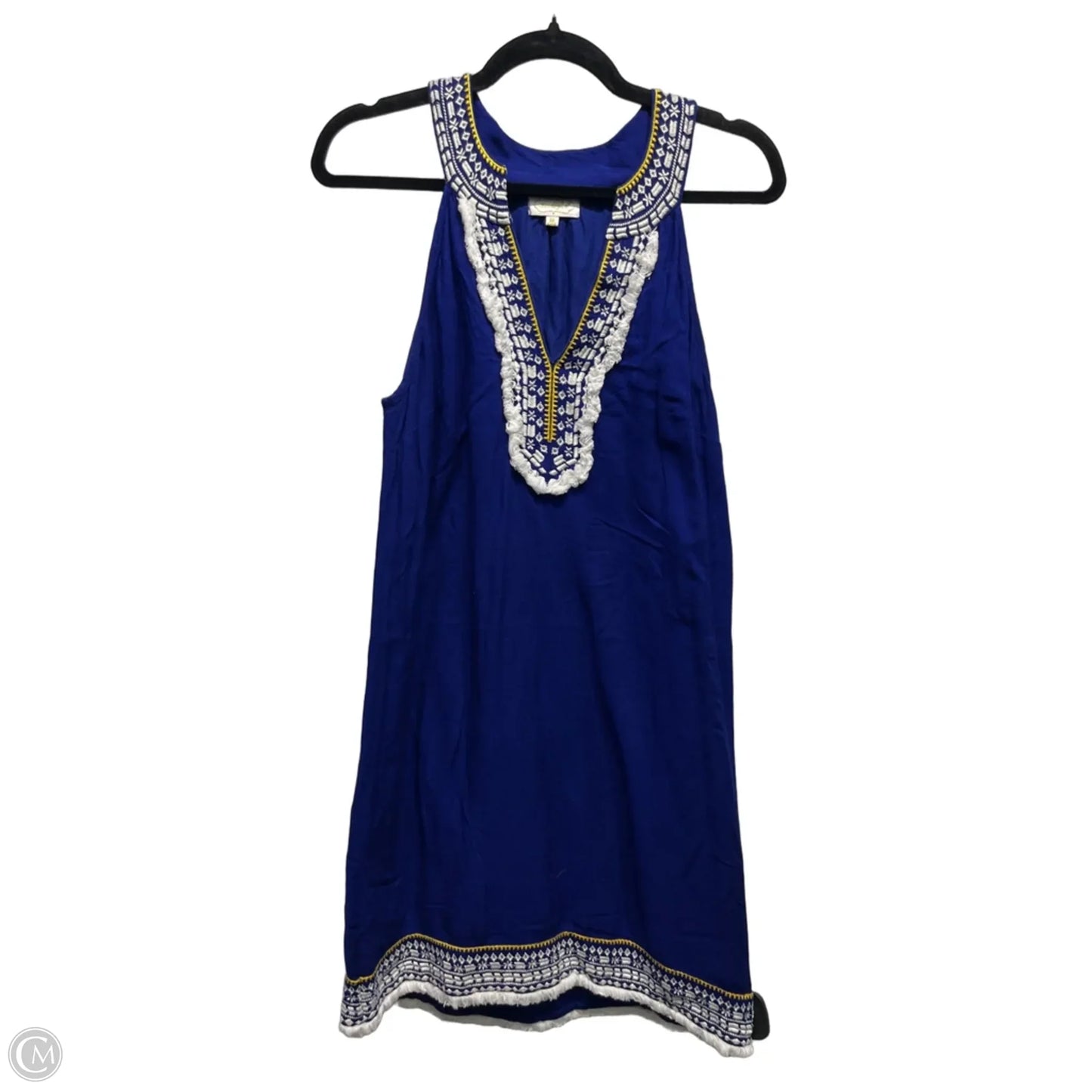 Dress Casual Short By Mudpie In Blue & Yellow, Size: M