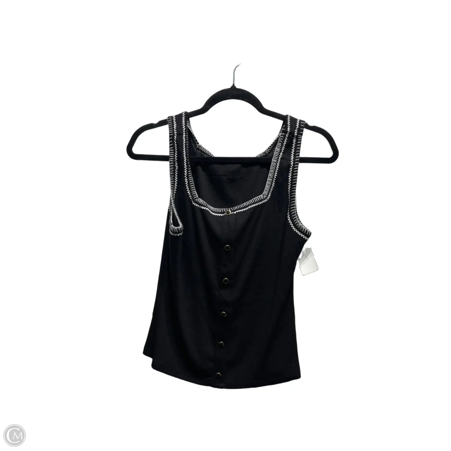 Top Sleeveless By Truth In Black & White, Size: L