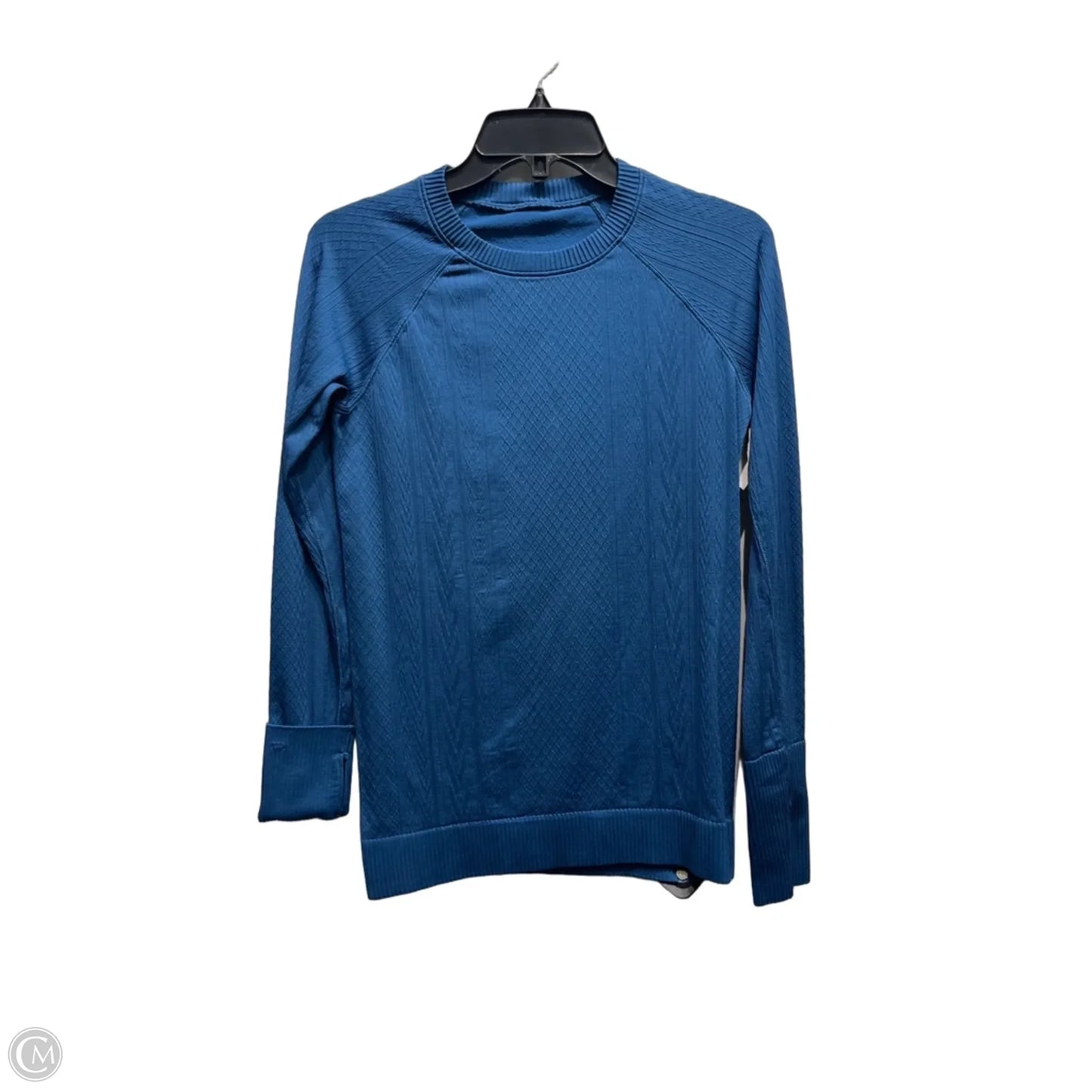 Athletic Top Long Sleeve Collar By Lululemon In Teal, Size: S