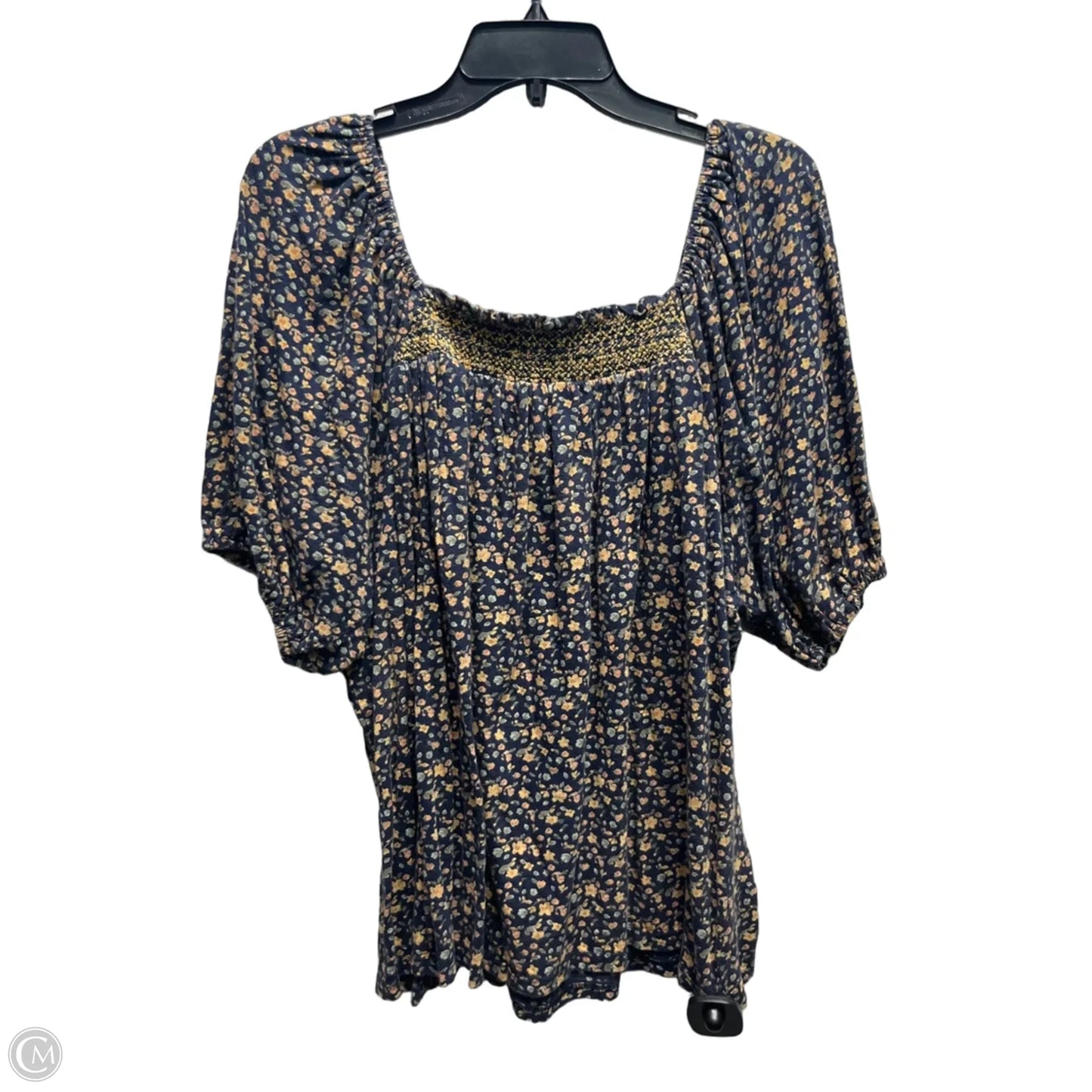 Top Short Sleeve By Wonderly In Blue & Yellow, Size: Xxl