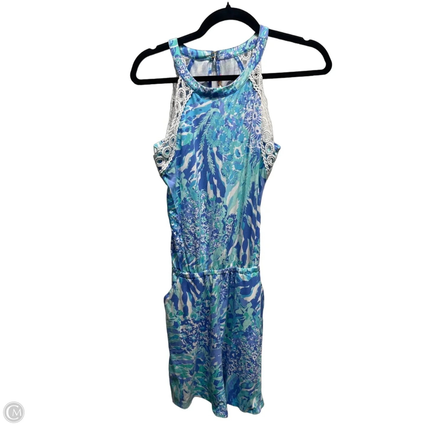 Romper Designer By Lilly Pulitzer In Blue & White, Size: Xs