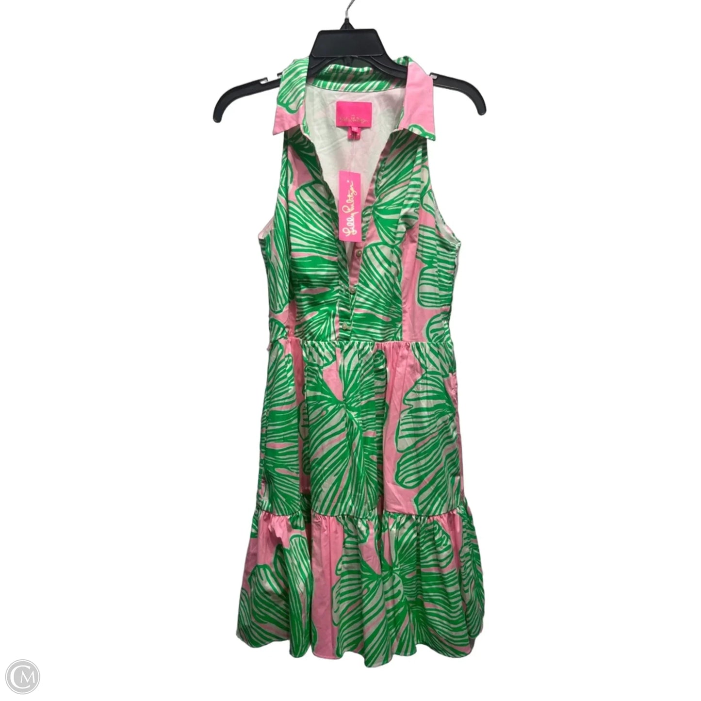 Dress Designer By Lilly Pulitzer In Green & Pink, Size: 10