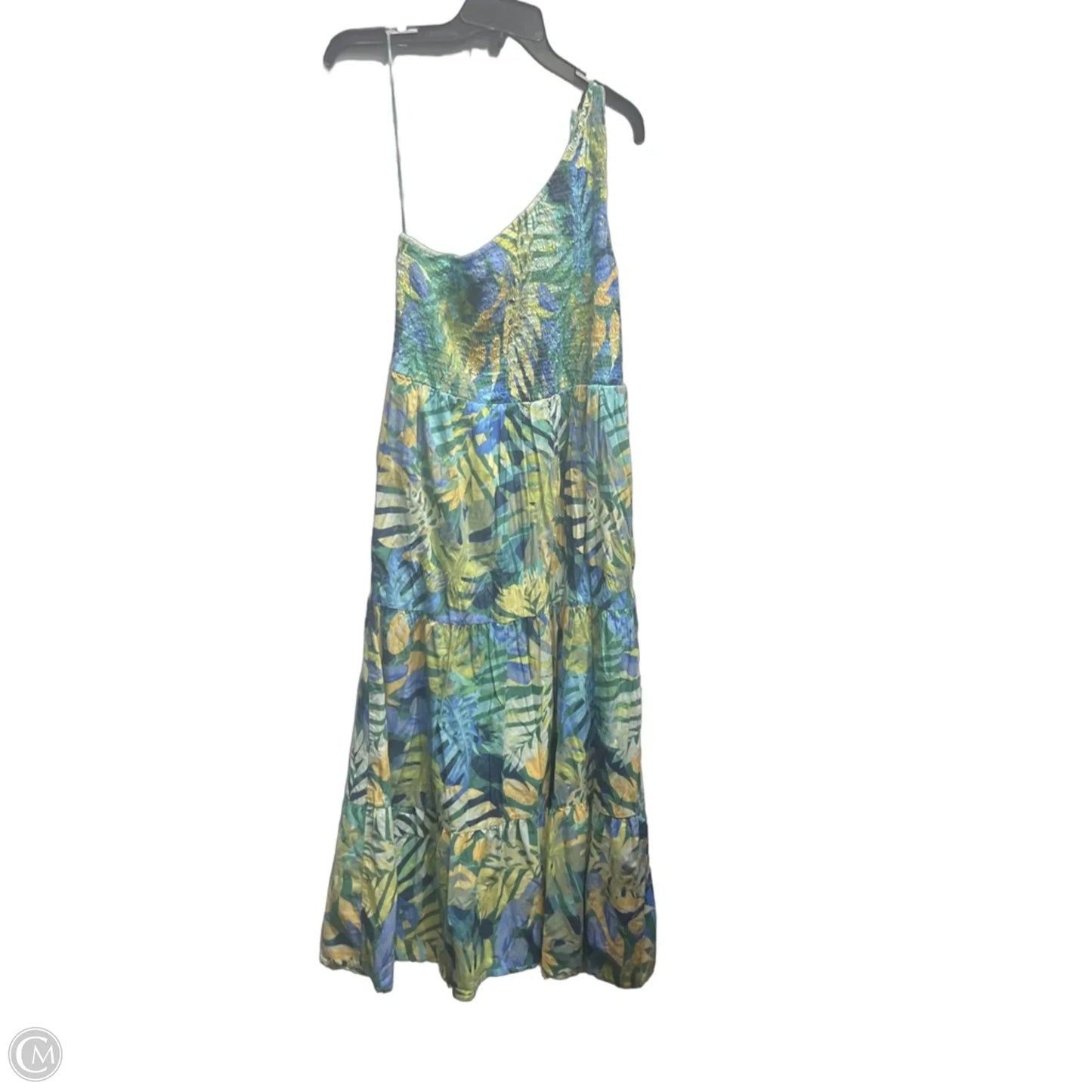 Dress Casual Maxi By Time And Tru In Blue & Green, Size: Xxl