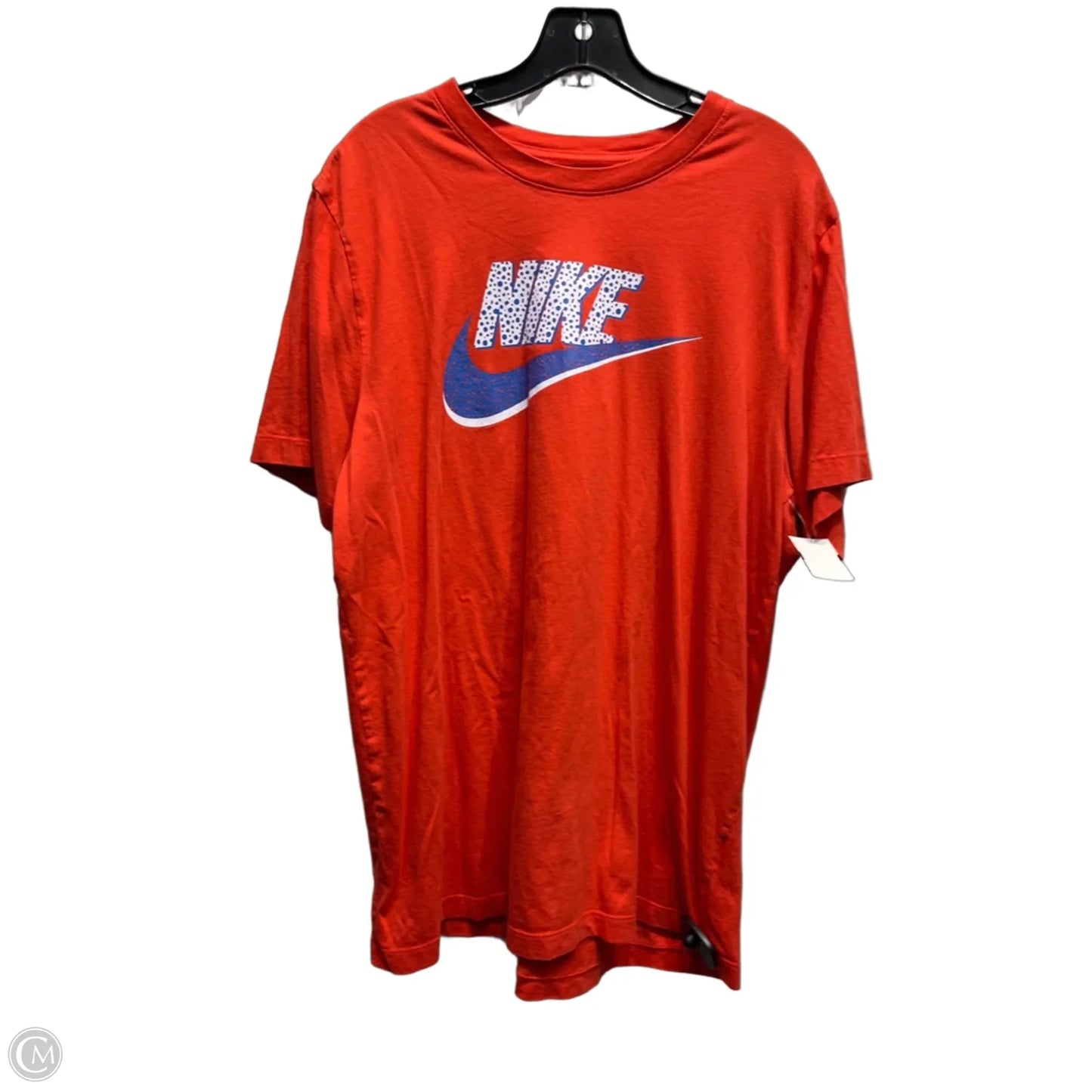 Athletic Top Short Sleeve By Nike Apparel In Blue & Orange, Size: L
