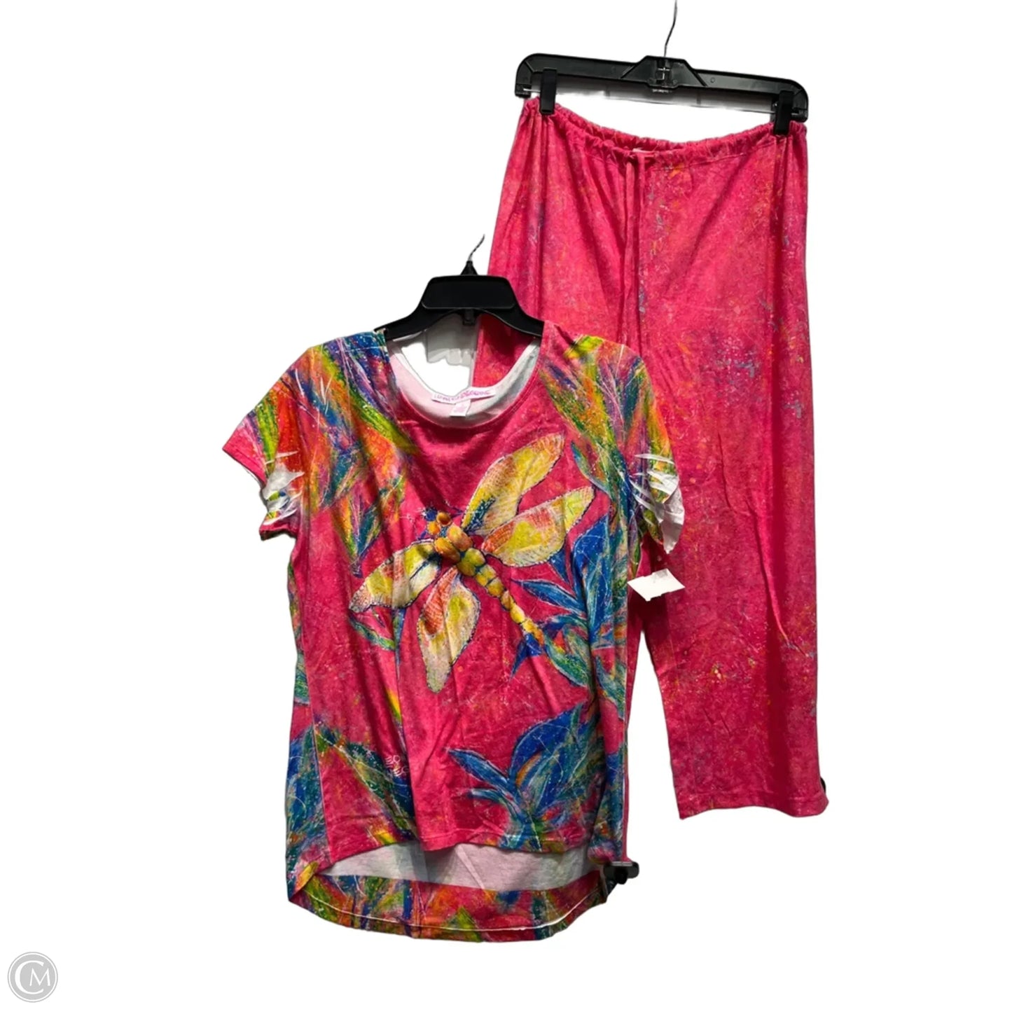 Pants Set 2pc By Leoma Lovegrove In Green & Pink, Size: Lp