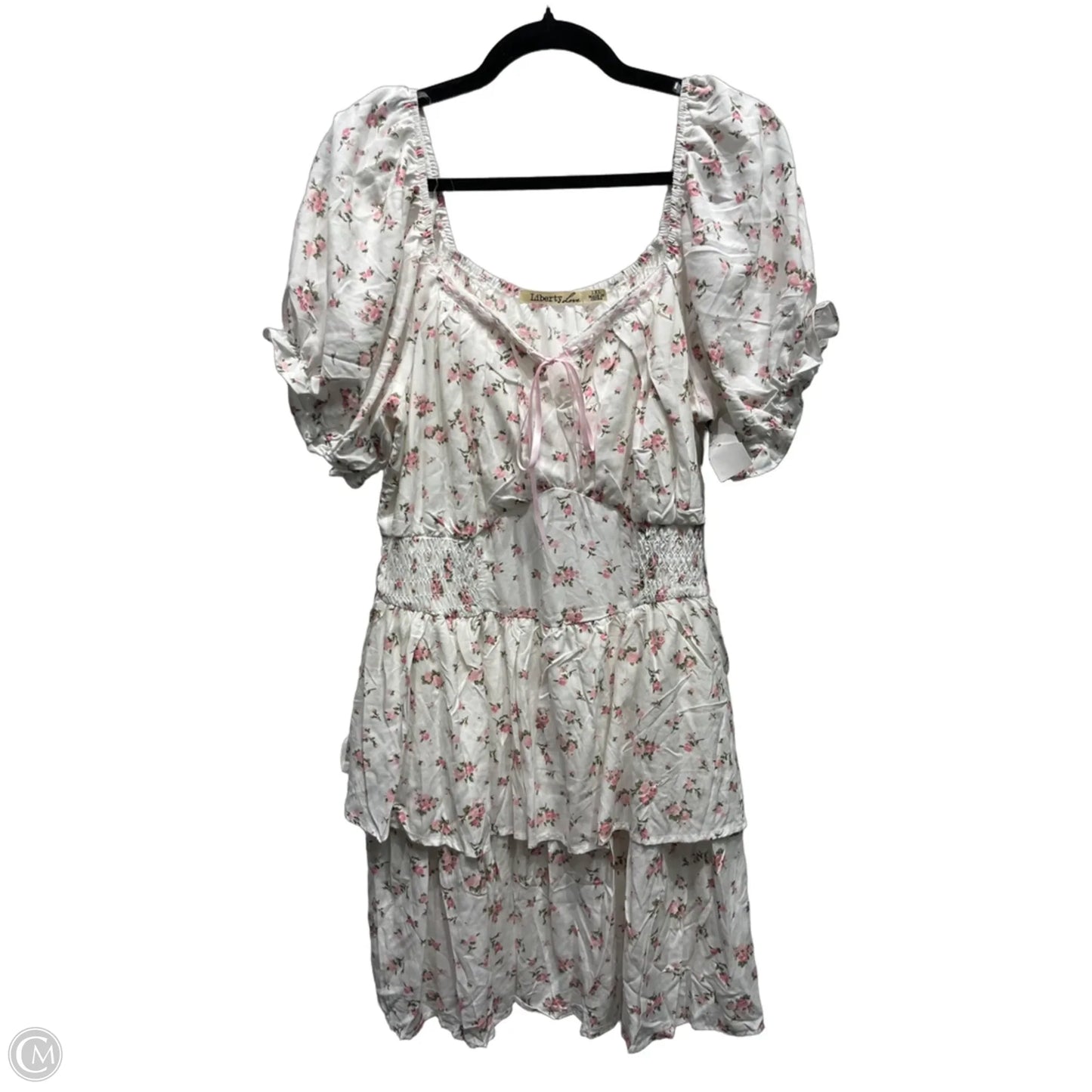 Dress Casual Short By Liberty Love In Pink & White, Size: 1x