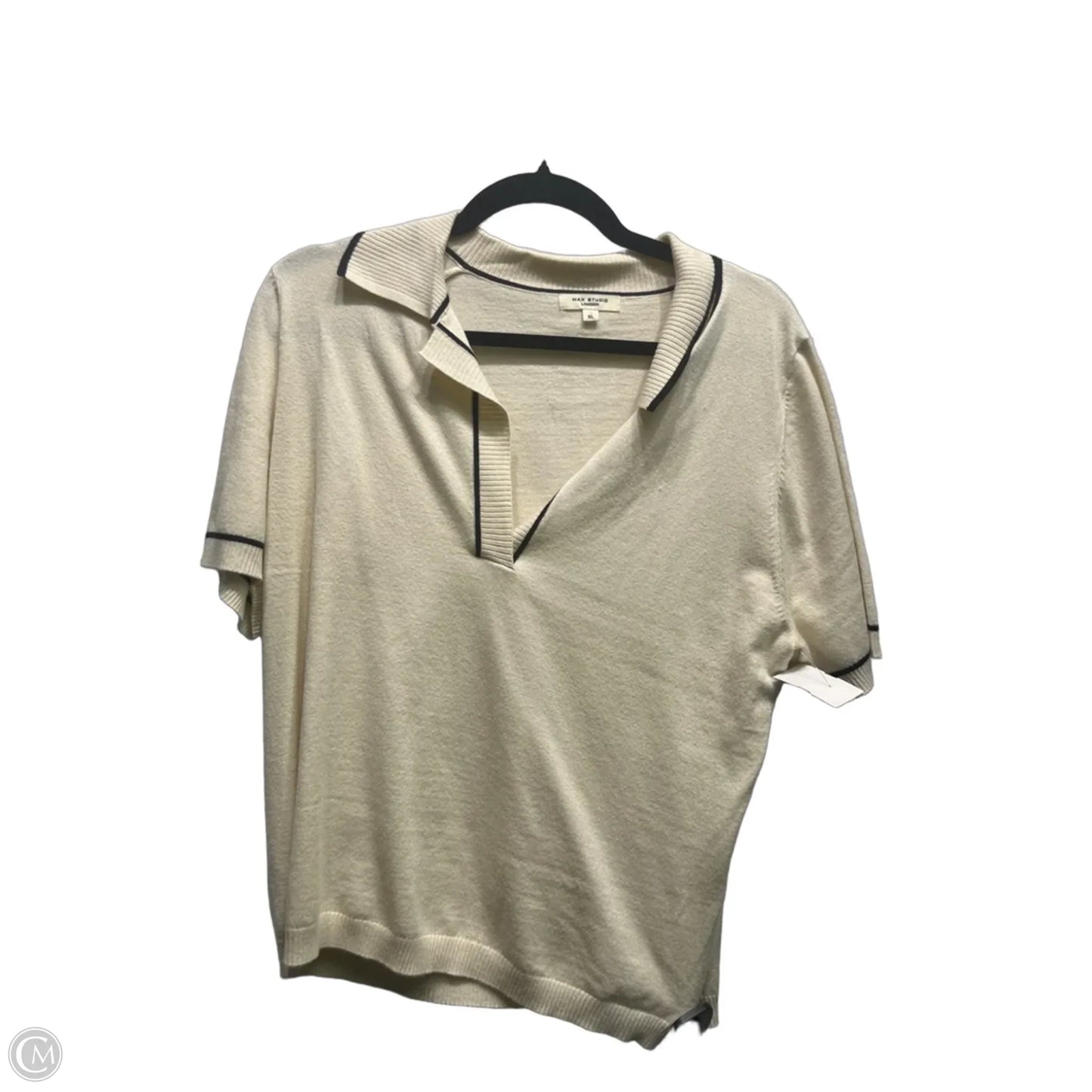 Top Short Sleeve By Max Studio In Black & Tan, Size: Xl