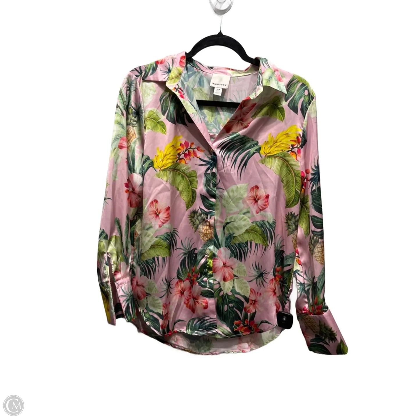 Top Long Sleeve By industry In Green & Pink, Size: M
