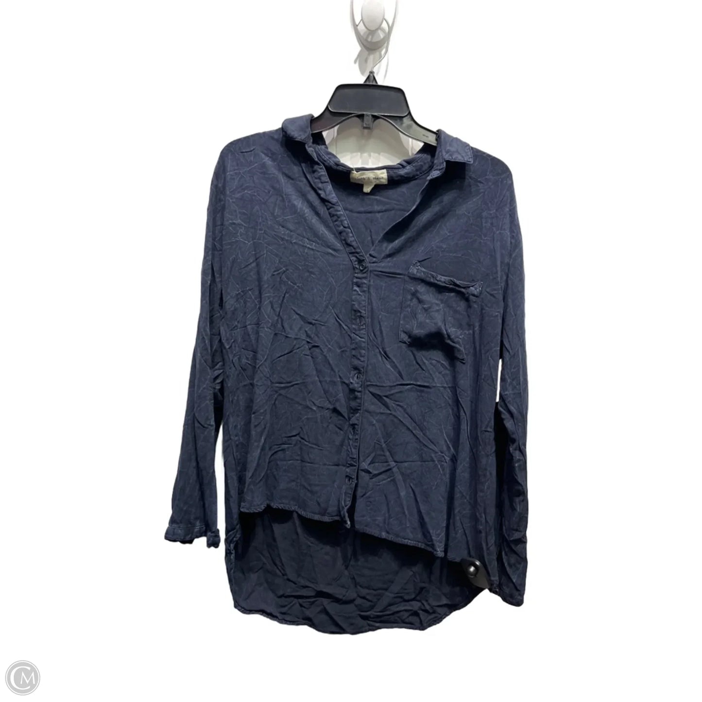 Top Long Sleeve By Cloth & Stone In Navy, Size: L