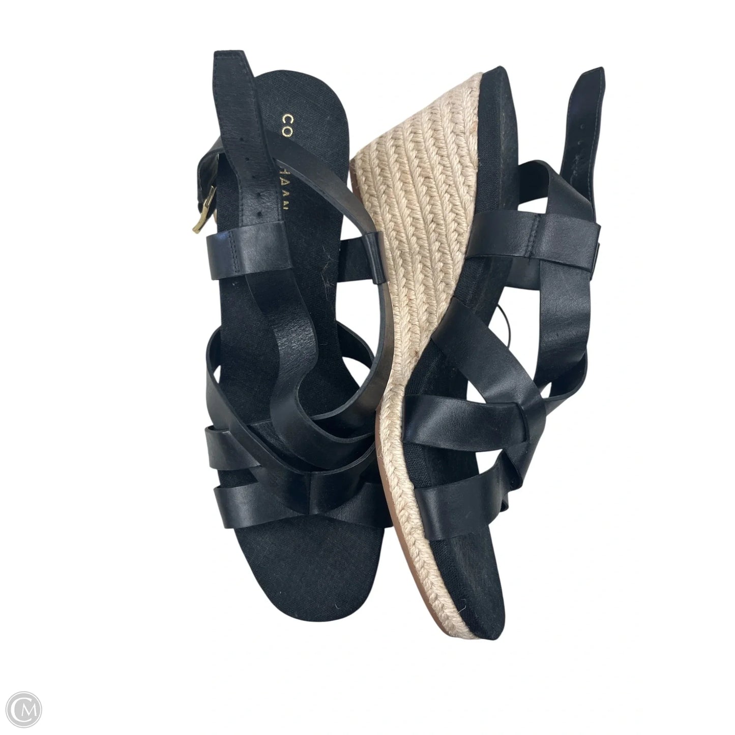 Sandals Heels Wedge By Cole-haan In Black, Size: 9