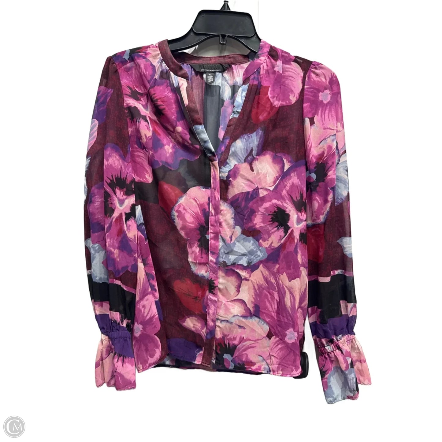 Blouse Long Sleeve By White House Black Market In Purple, Size: Xs
