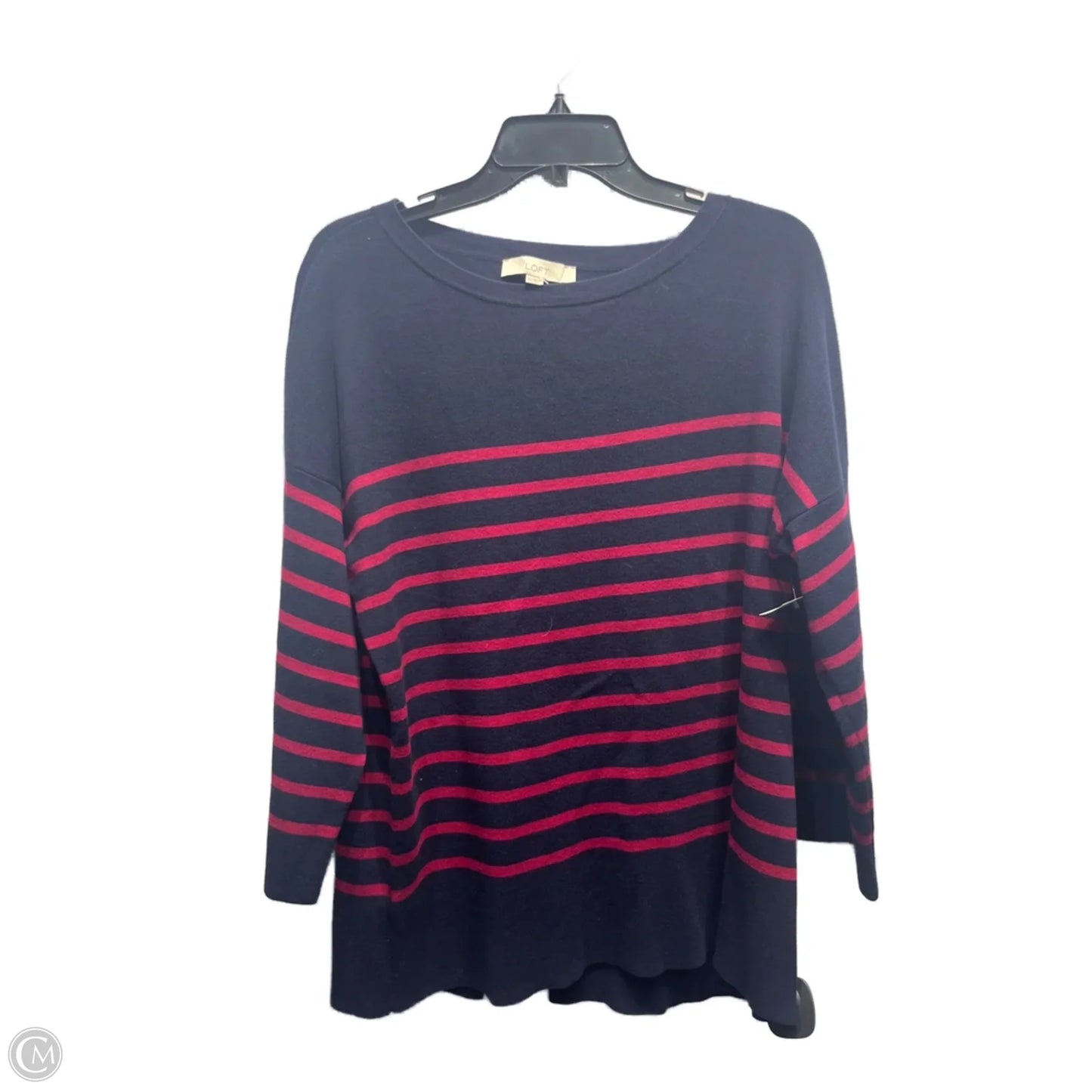 Top Long Sleeve By Loft In Blue & Pink, Size: Xxl