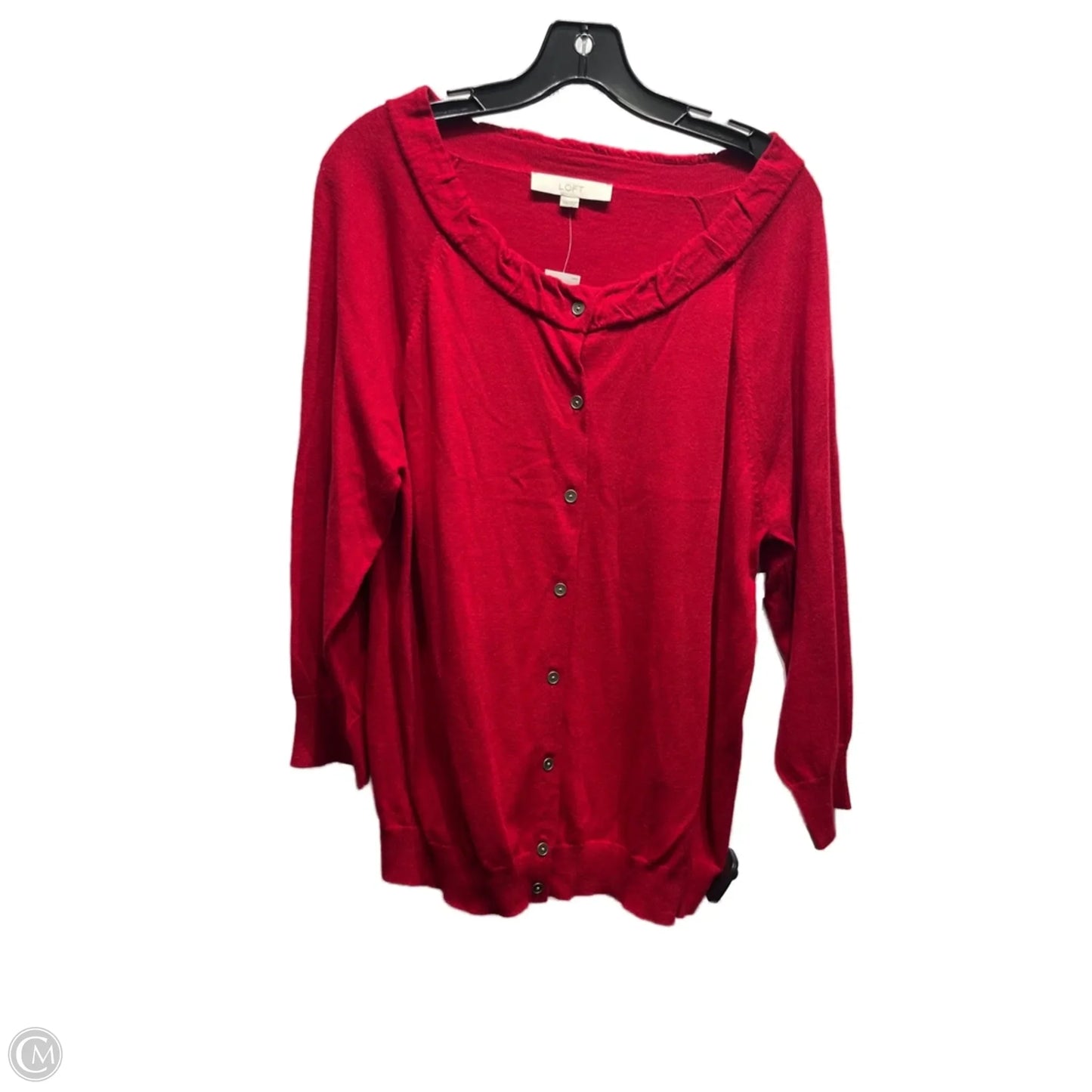 Cardigan By Loft In Red, Size: Xxl