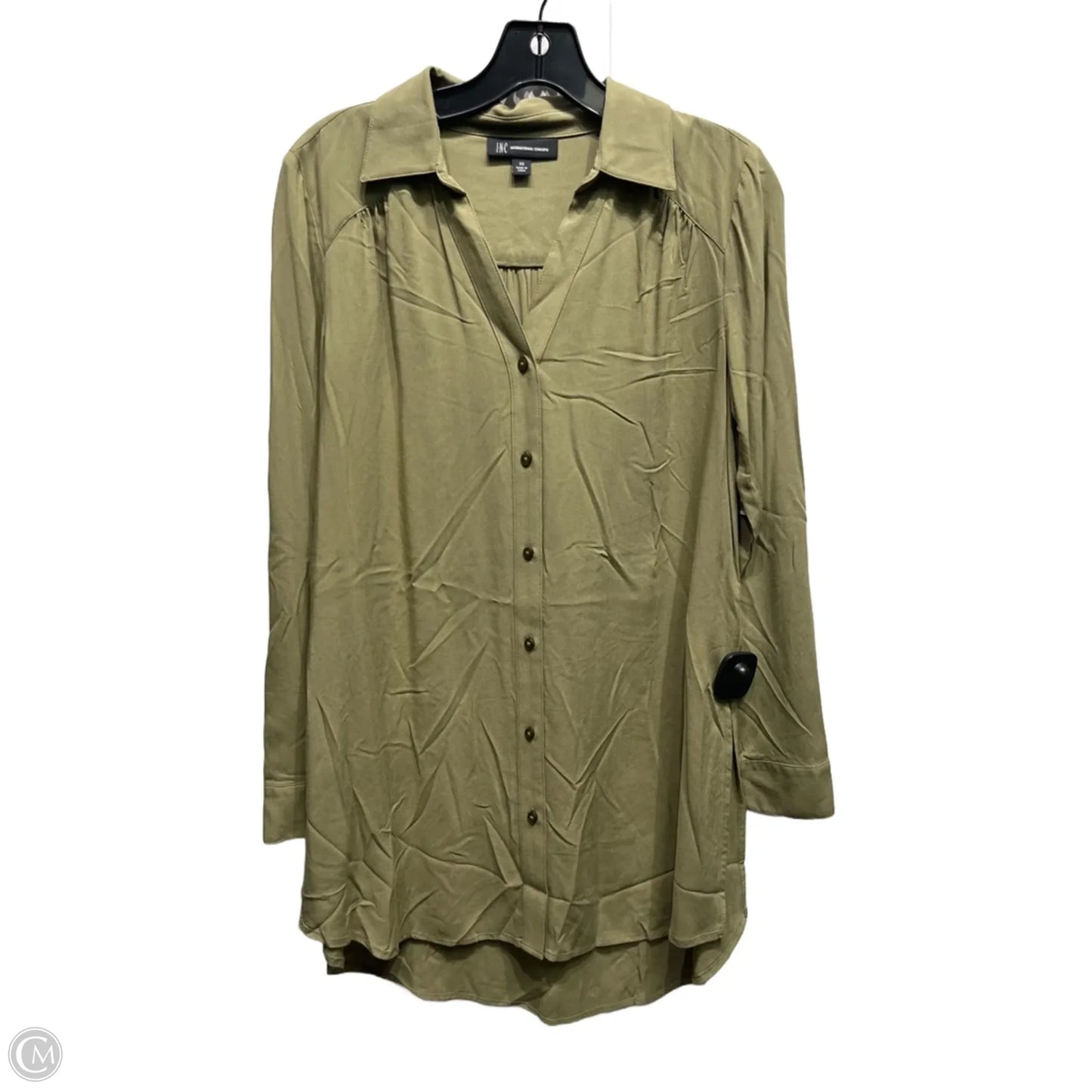 Tunic Long Sleeve By Inc In Green, Size: Xs