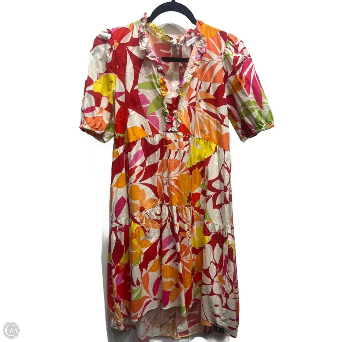 Dress Casual Midi By London Times In Orange & Red, Size: 10