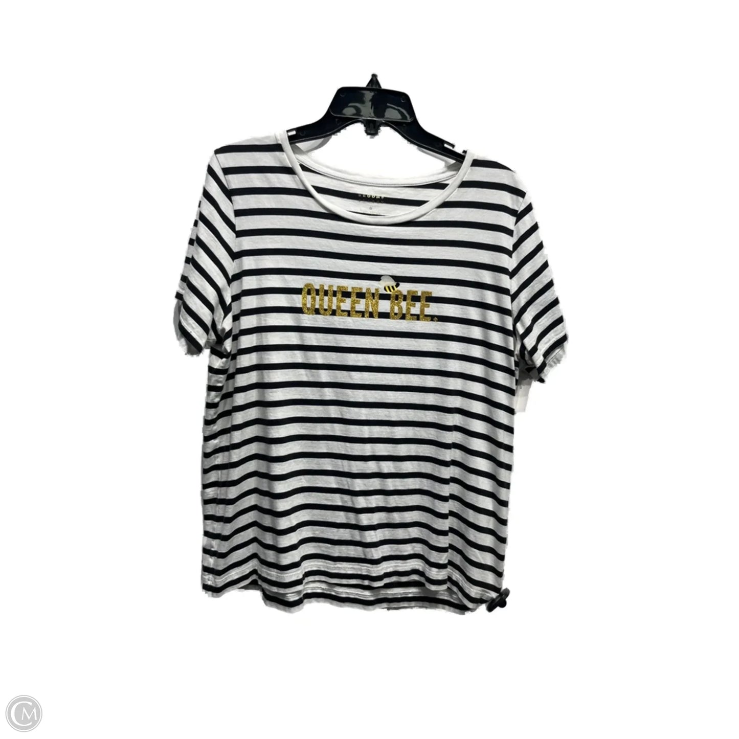 Top Short Sleeve By BROOME STREET In Black & Gold, Size: Xl