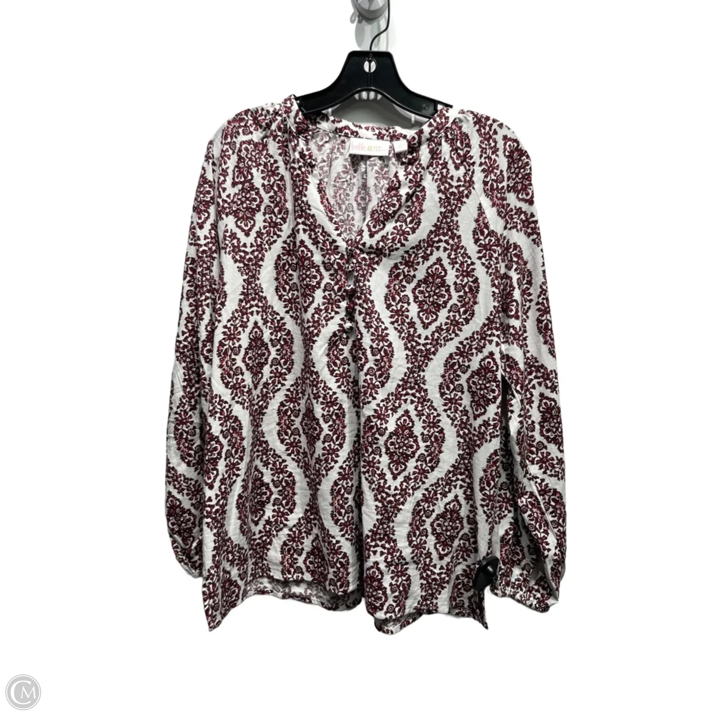 Top Long Sleeve By Belle By Kim Gravel In Maroon, Size: M