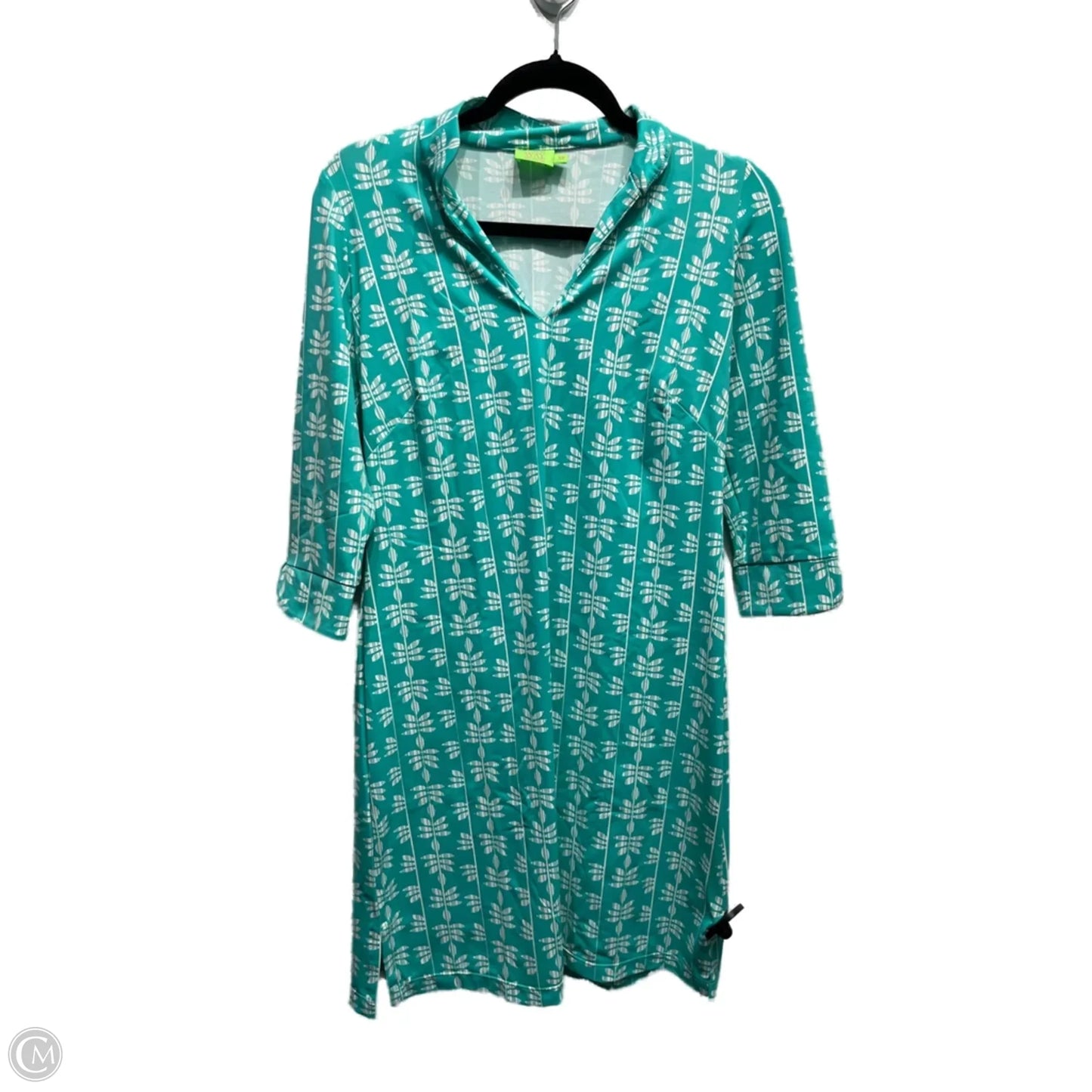 Dress Casual Short By KATHERINE WAT In Green & White, Size: Xs