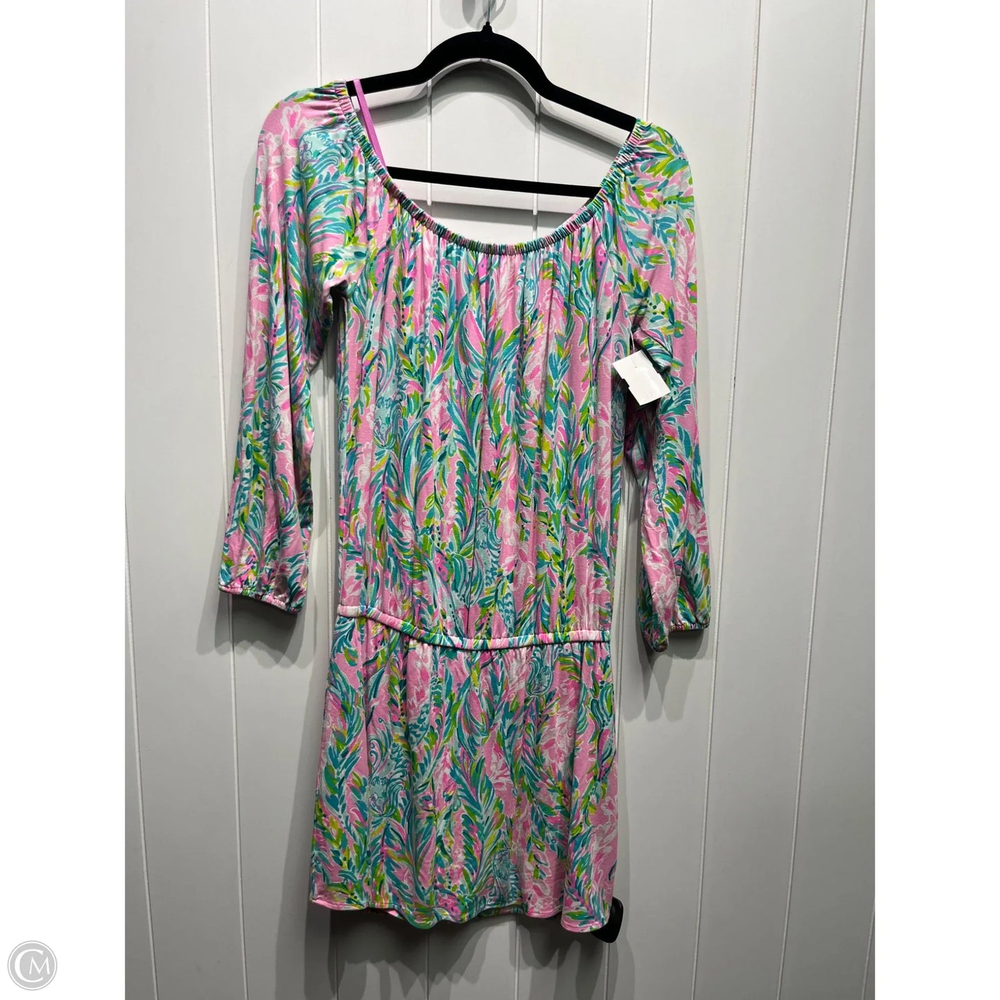 Romper Designer By Lilly Pulitzer In Green & Pink, Size: S