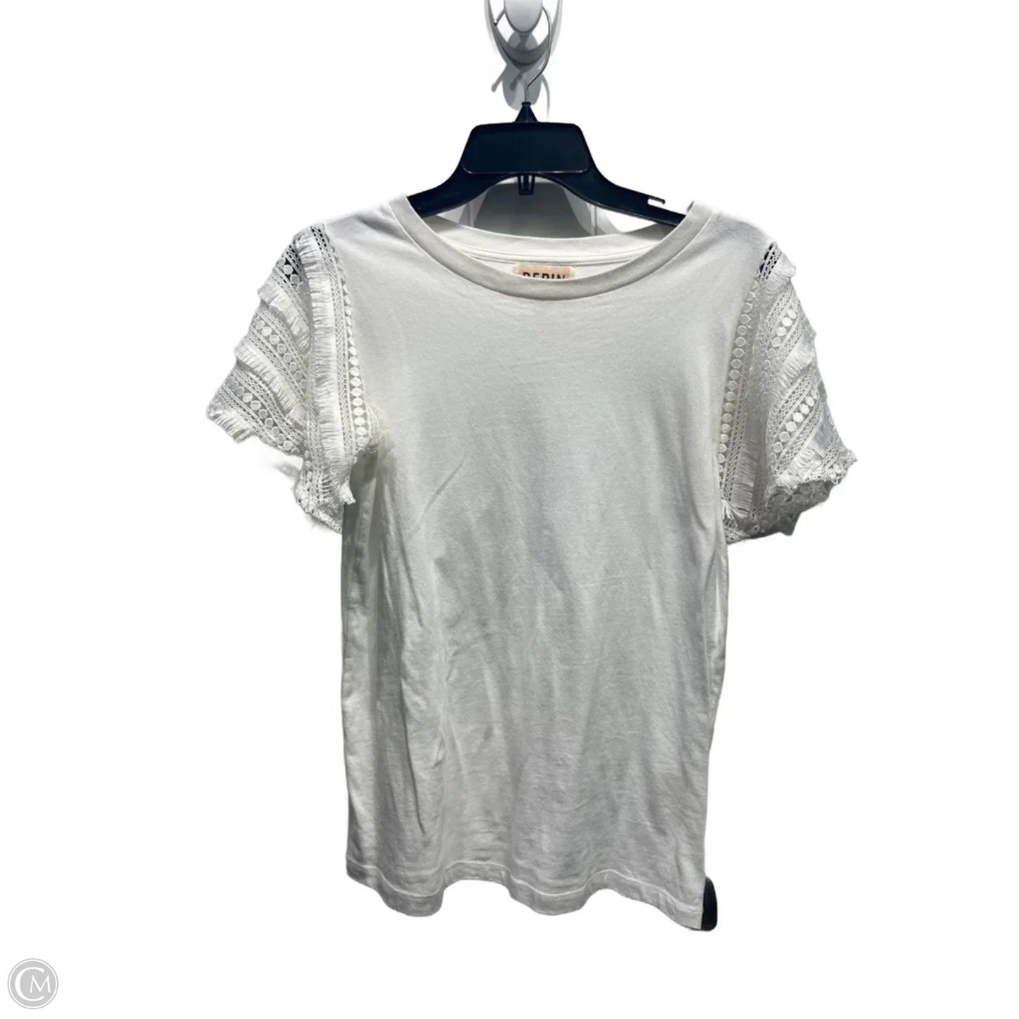 Top Short Sleeve By Anthropologie In White, Size: S