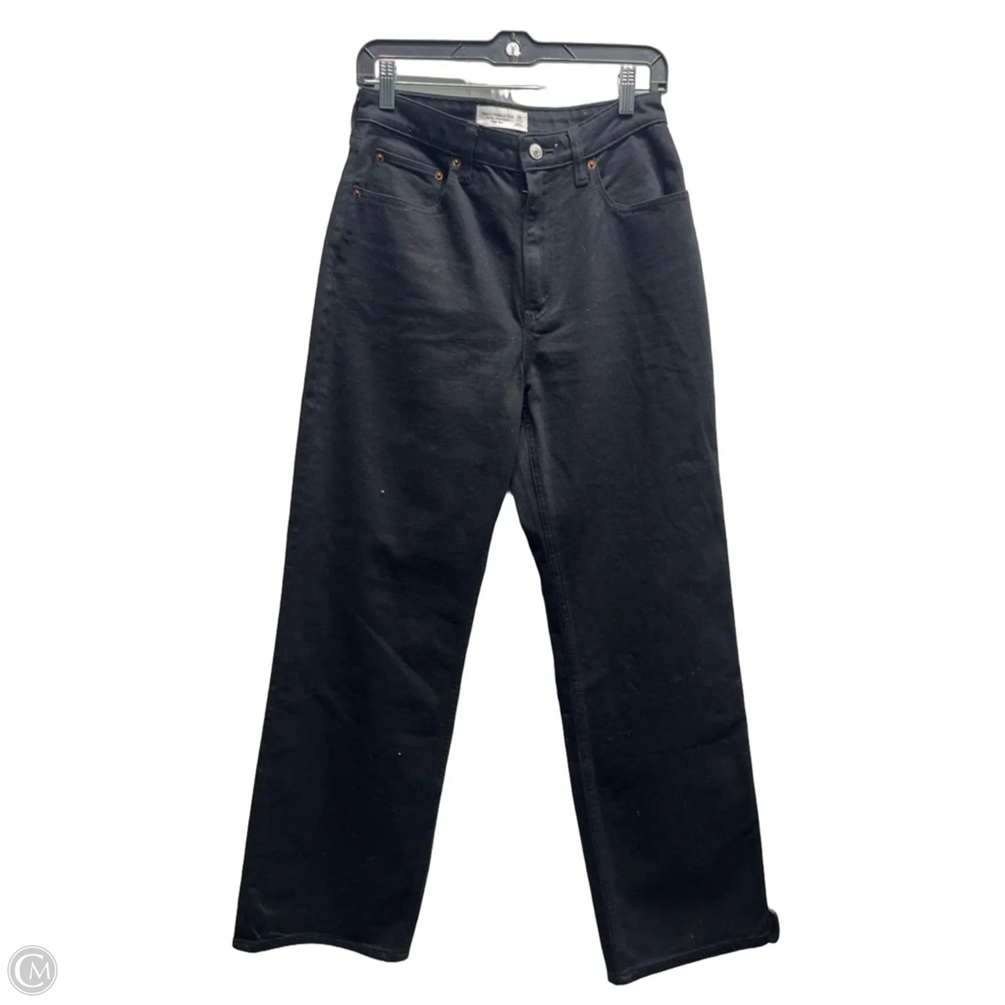 Jeans Wide Leg By Abercrombie And Fitch In Black Denim, Size: 6