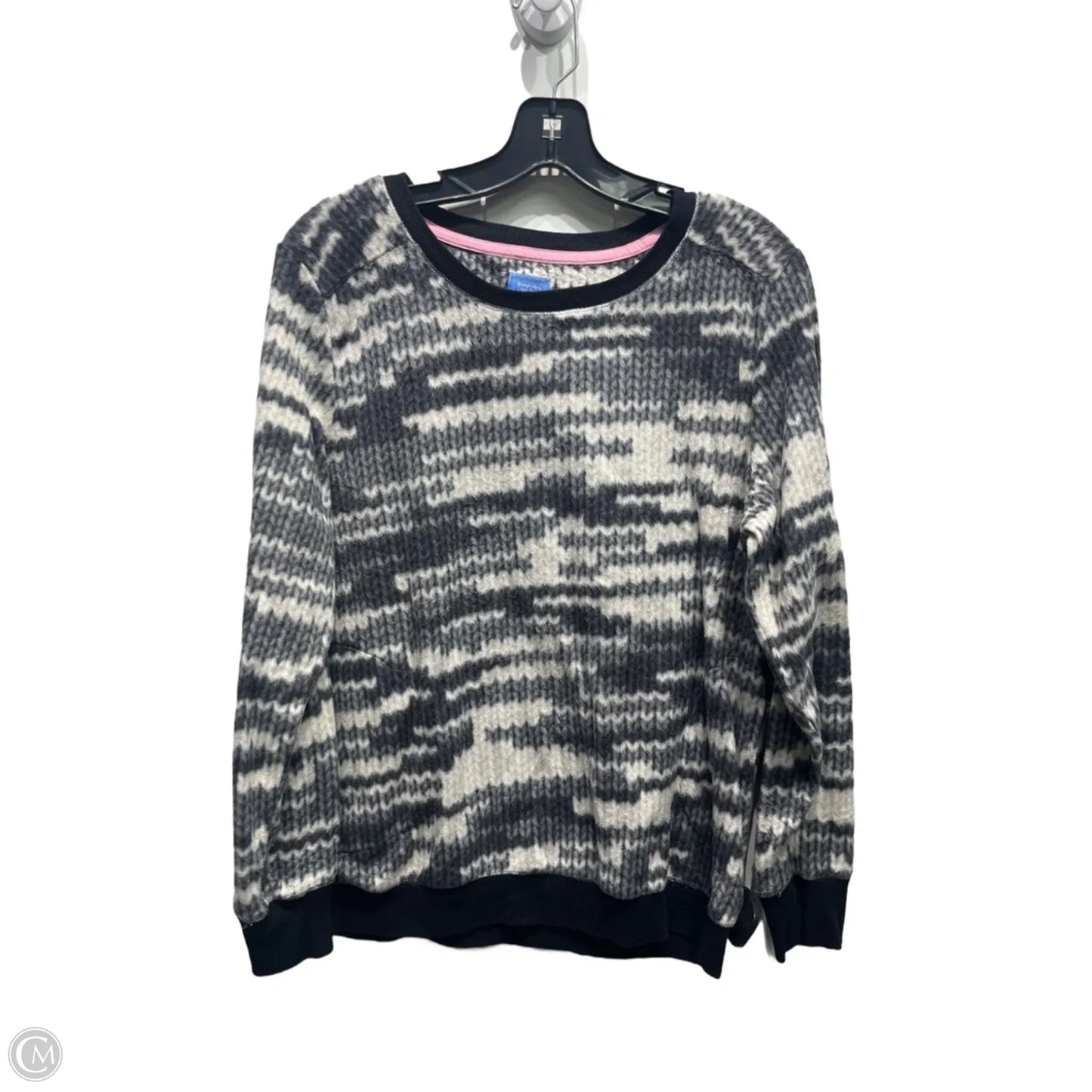 Top Long Sleeve By Simply Vera In Black & White, Size: L