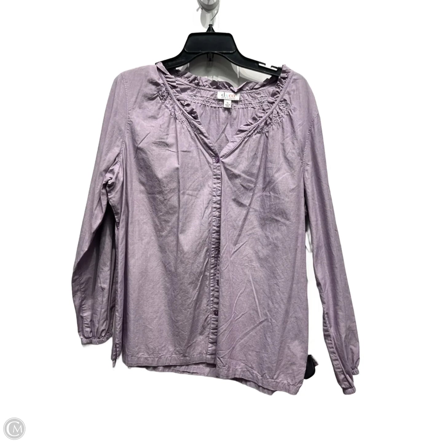Top Long Sleeve By Denim And Co Qvc In Purple, Size: Xl