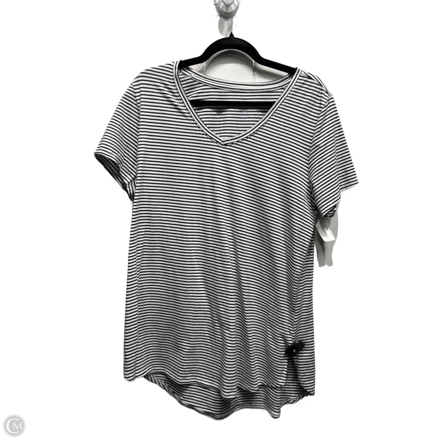 Tunic Short Sleeve By Soft Surroundings In Black & White, Size: L