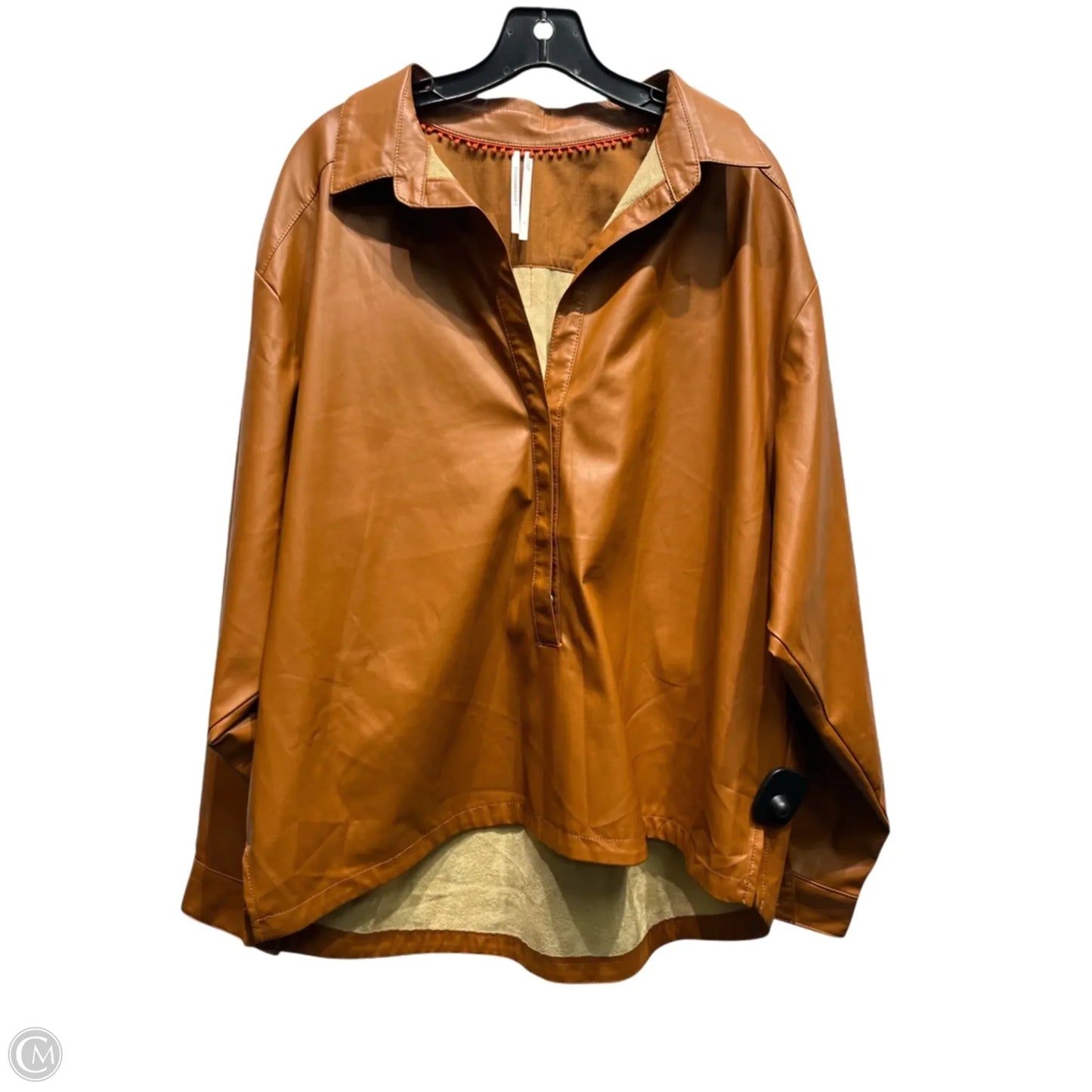 Top Long Sleeve By Anthropologie In Brown, Size: L