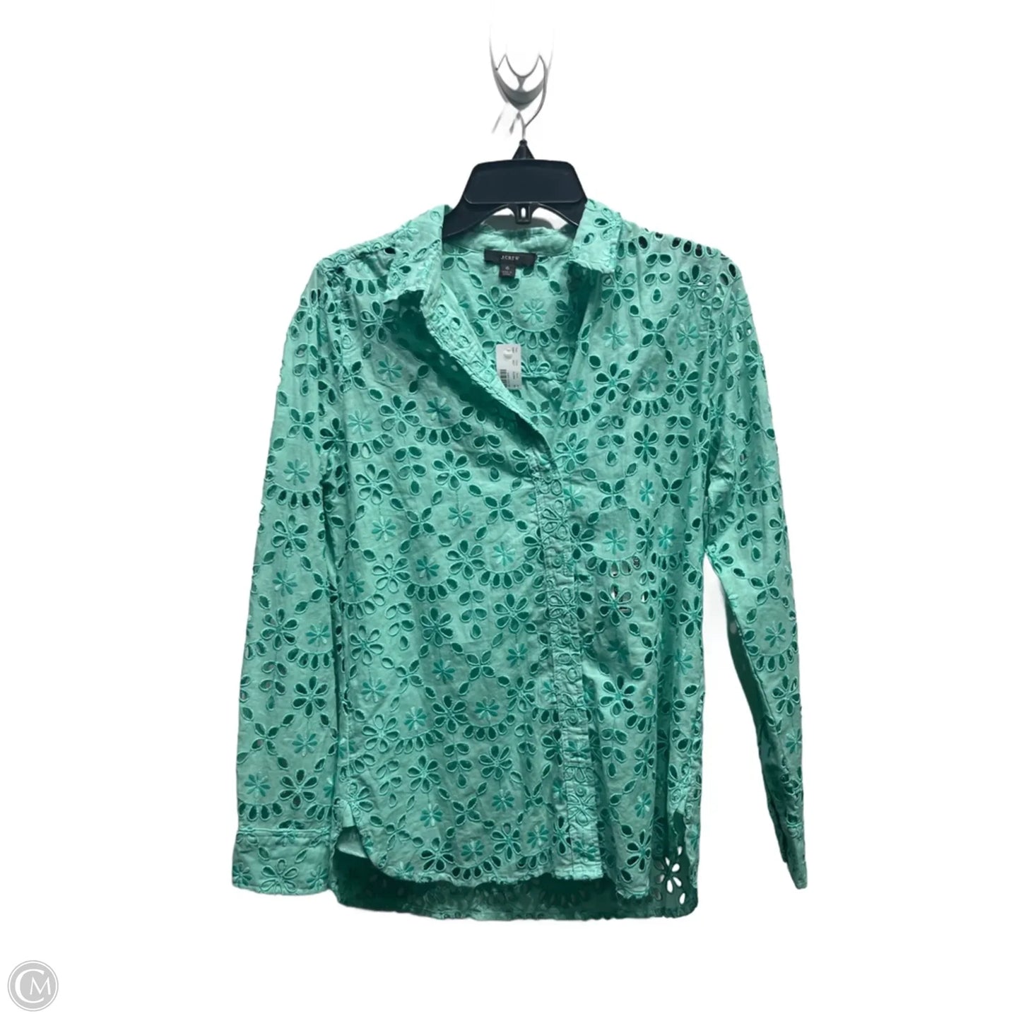 Top Long Sleeve By J. Crew In Green, Size: S