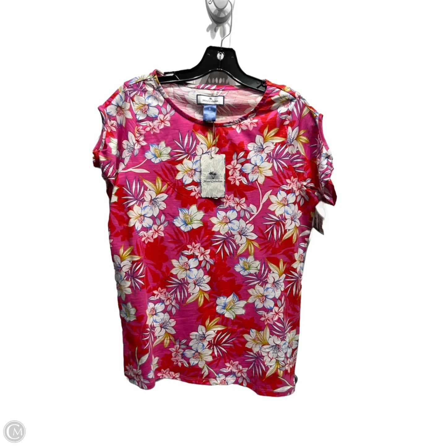 Top Short Sleeve By Stella Parker In Pink & Red, Size: S