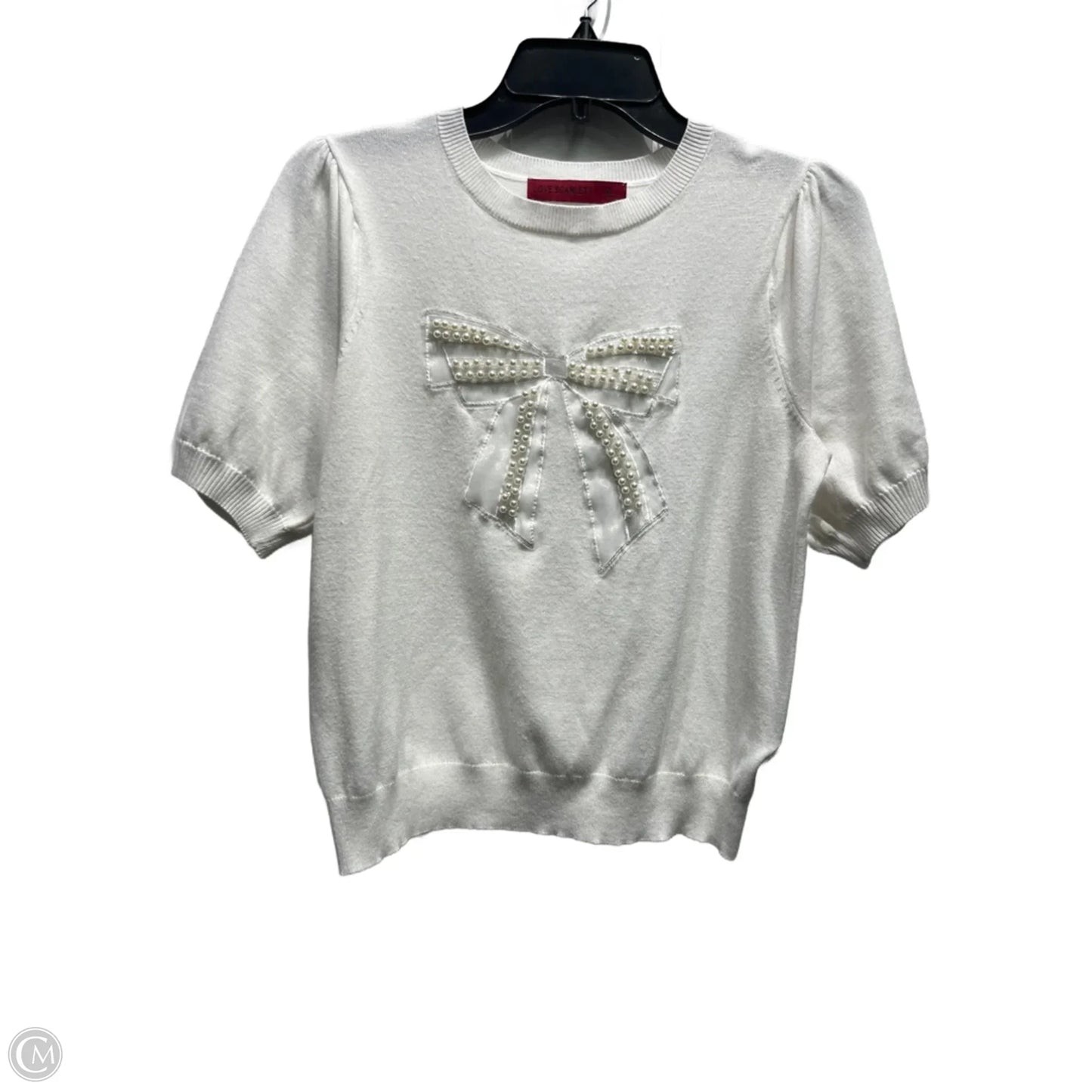 Top Short Sleeve By Love Scarlett In White, Size: Mp