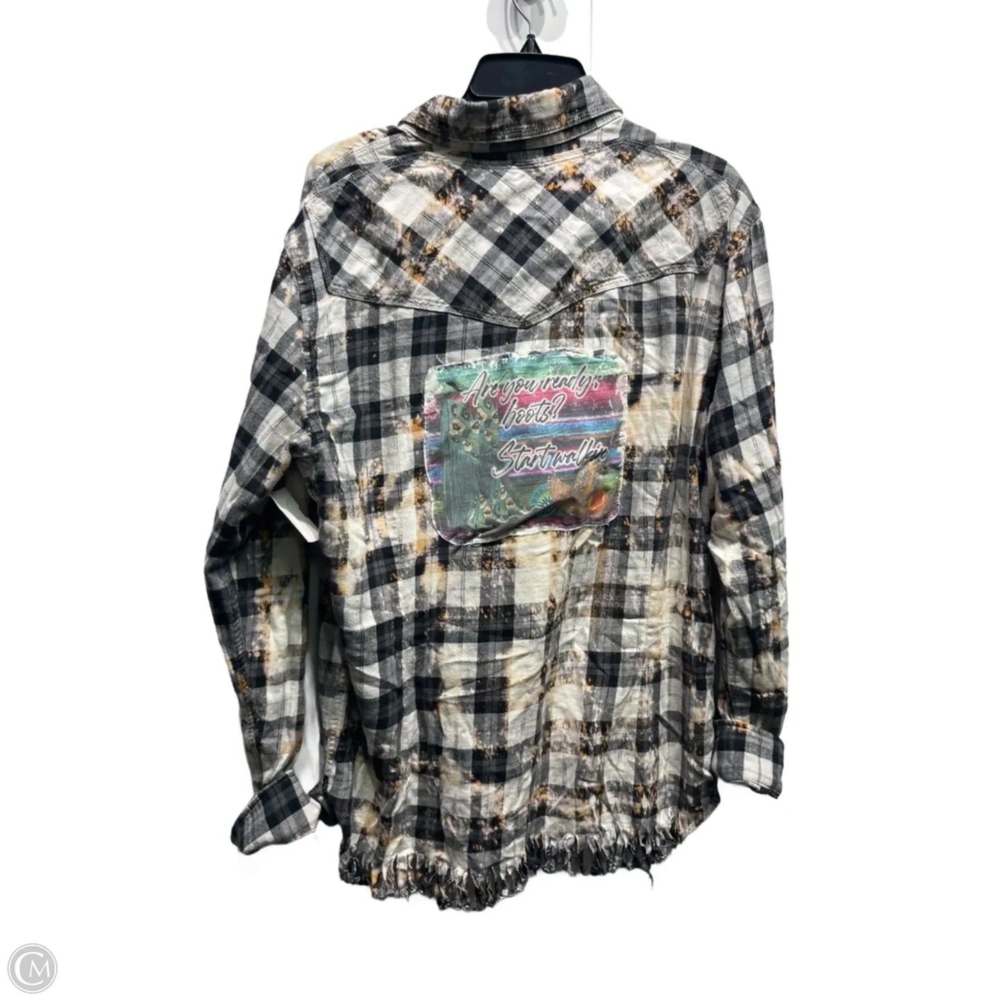 Top Long Sleeve By Clothes Mentor In Black & Tan, Size: Xl