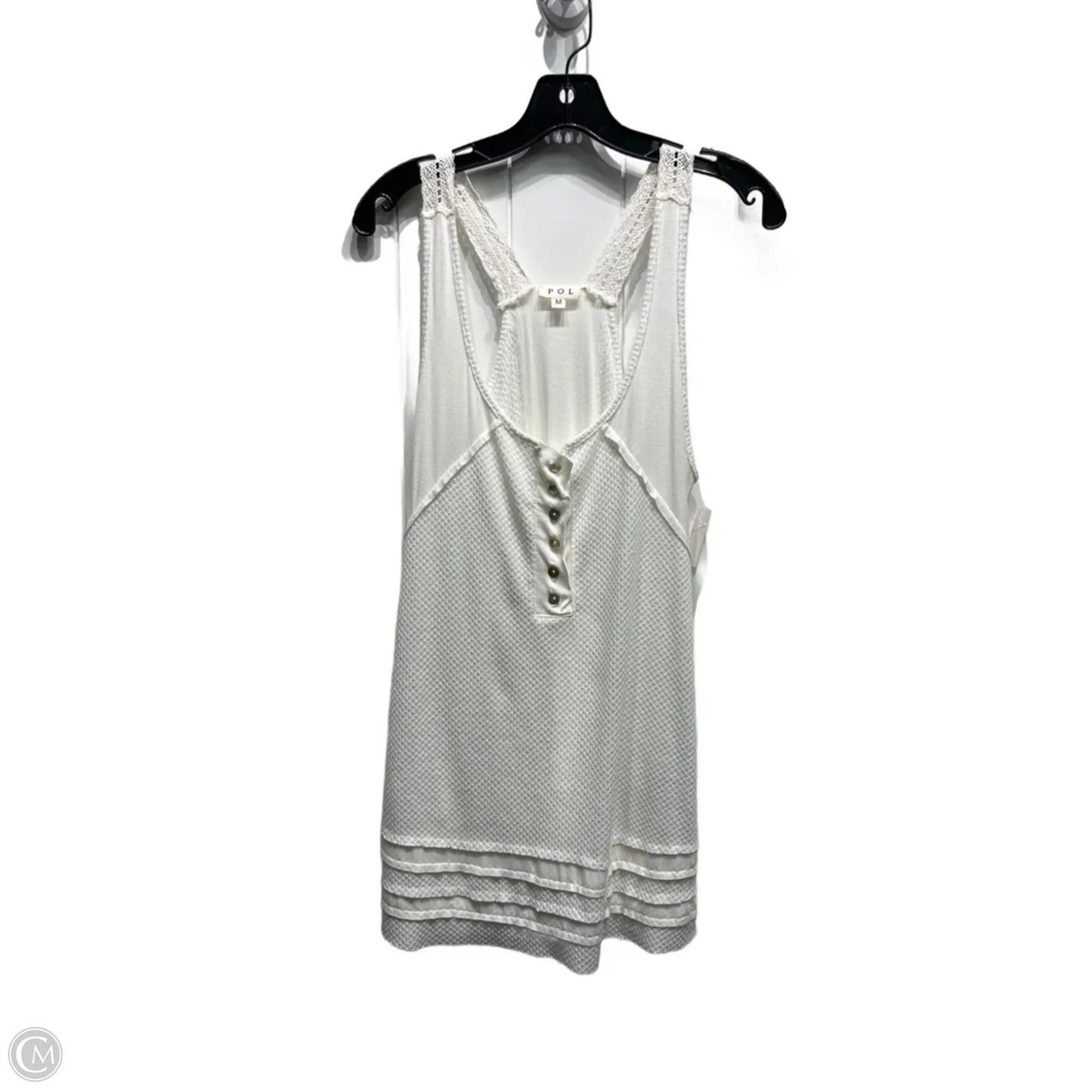 Top Sleeveless By Pol In White, Size: M